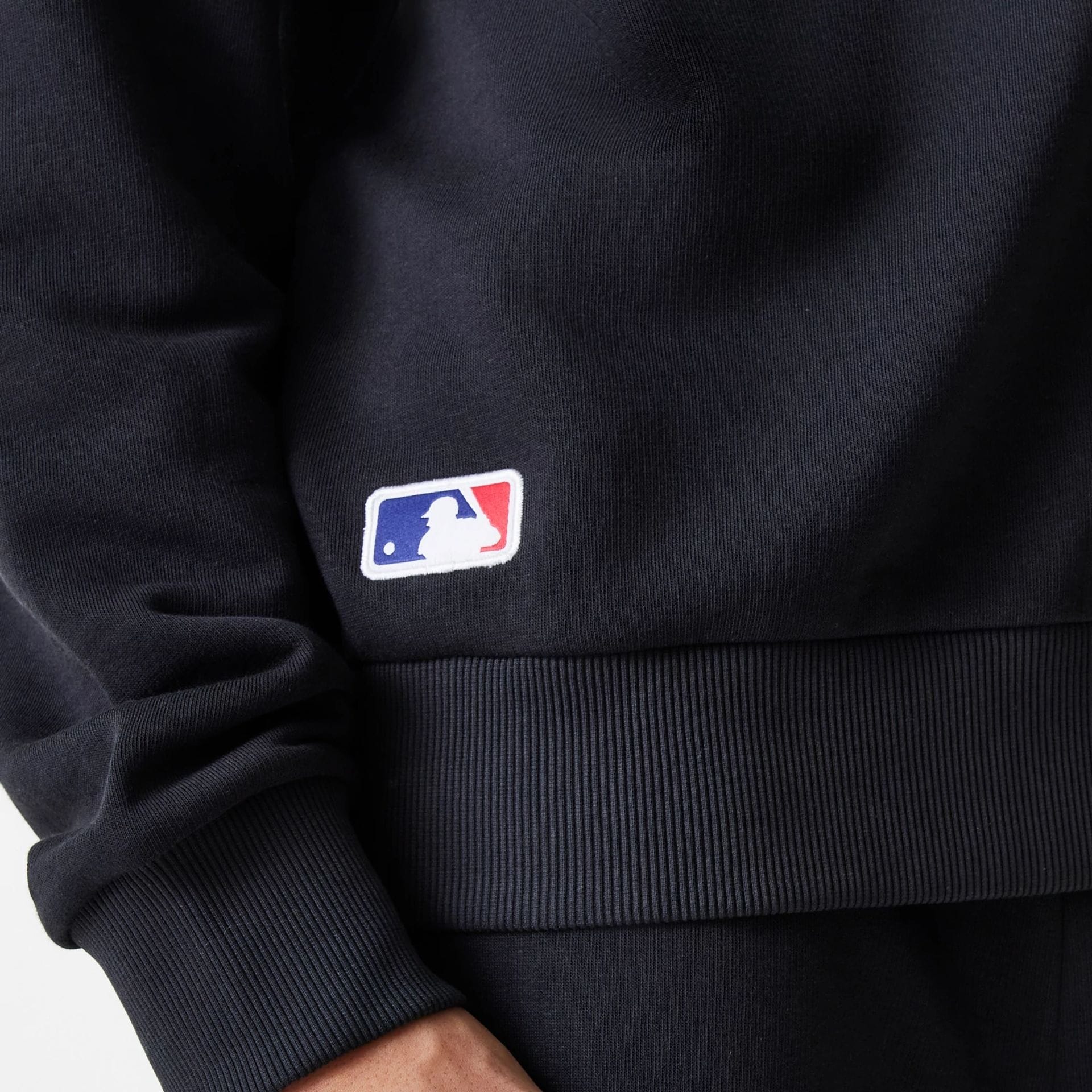 New York Yankees MLB League Essential Midi Black Oversized Crew Neck Sweater - Image 6