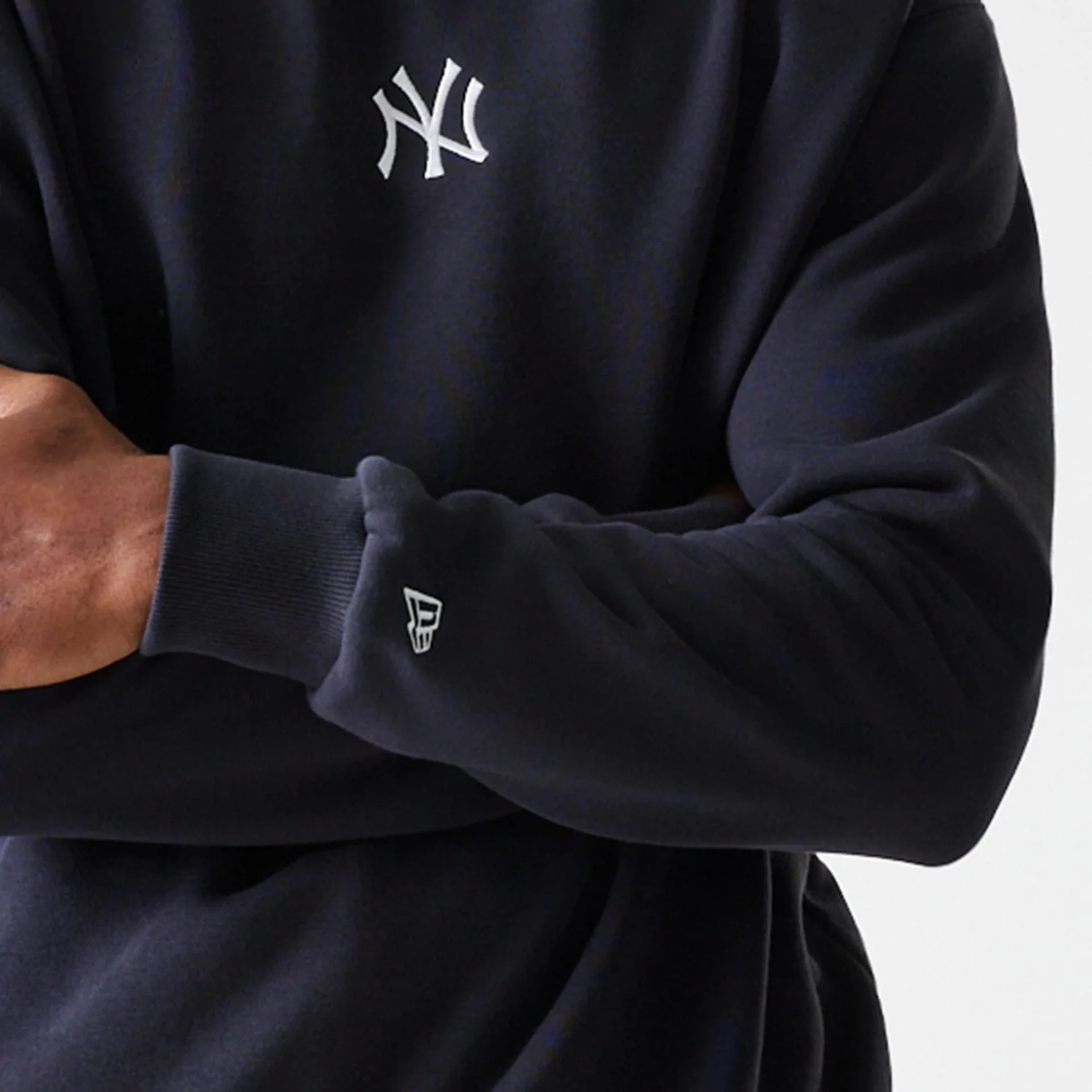 New York Yankees MLB League Essential Midi Navy Oversized Crew Neck Sweater - Image 5