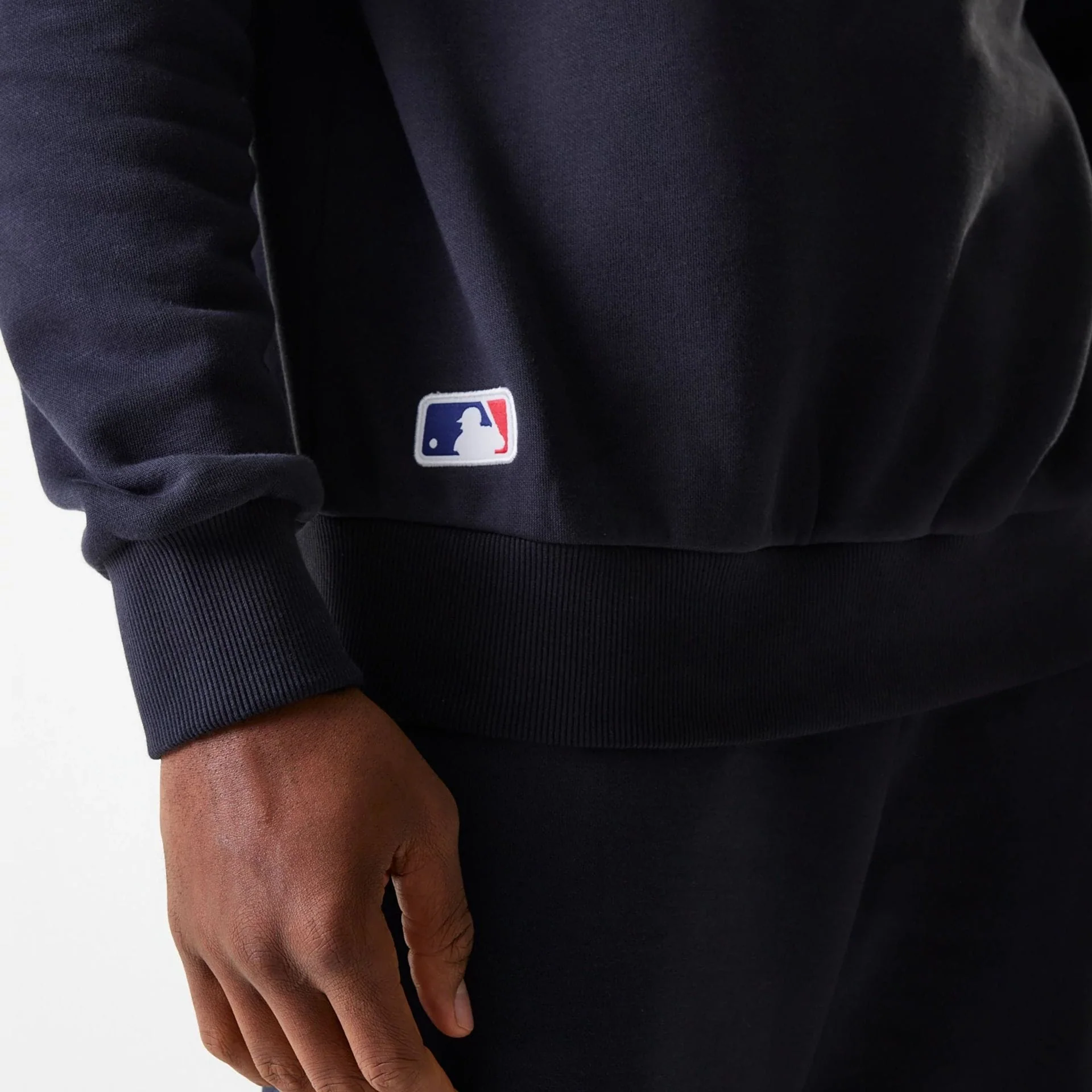 New York Yankees MLB League Essential Midi Navy Oversized Crew Neck Sweater - Image 6