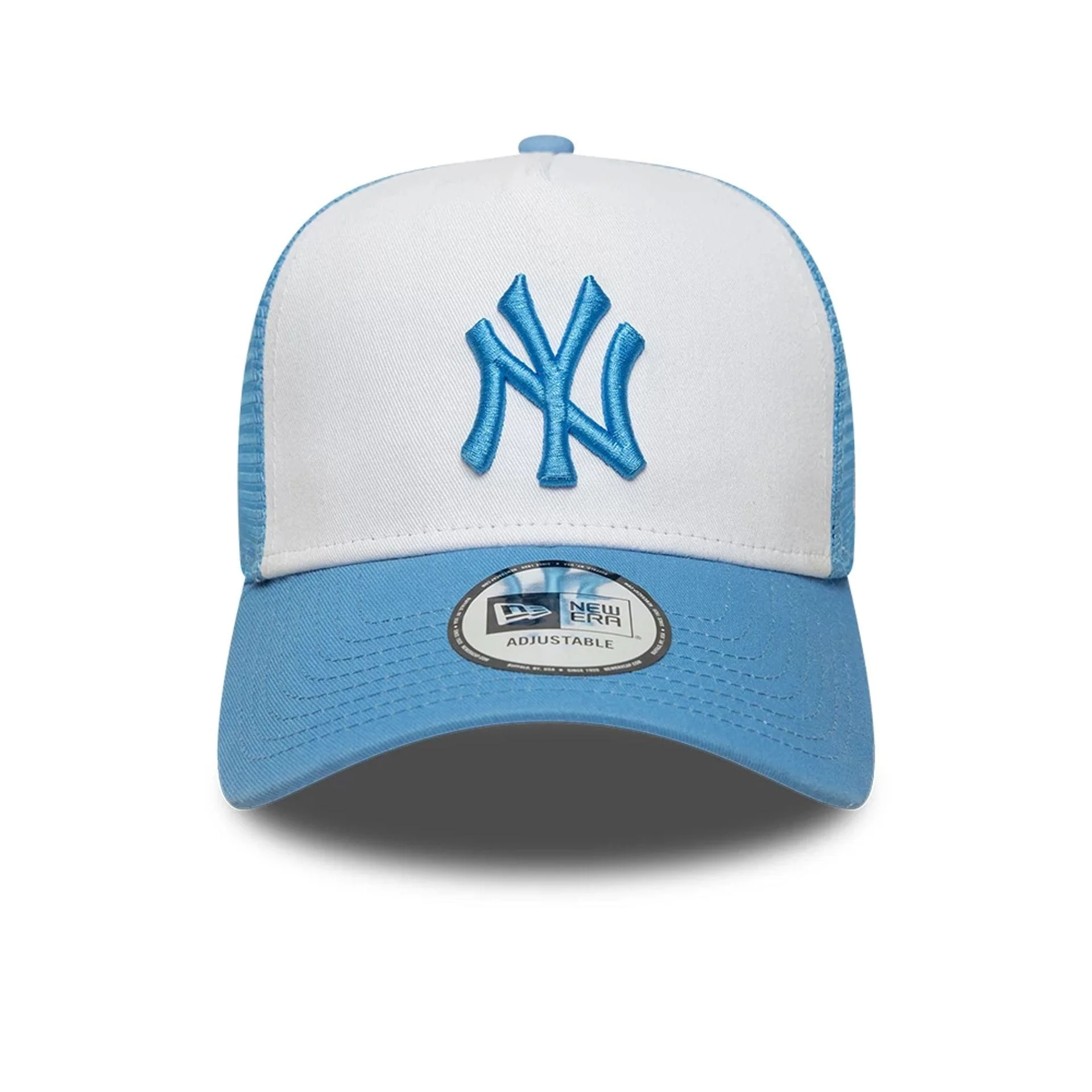 New York Yankees MLB League Essential Pastel Blue 9FORTY A-Frame Trucker Adjustable Cap - Image 2