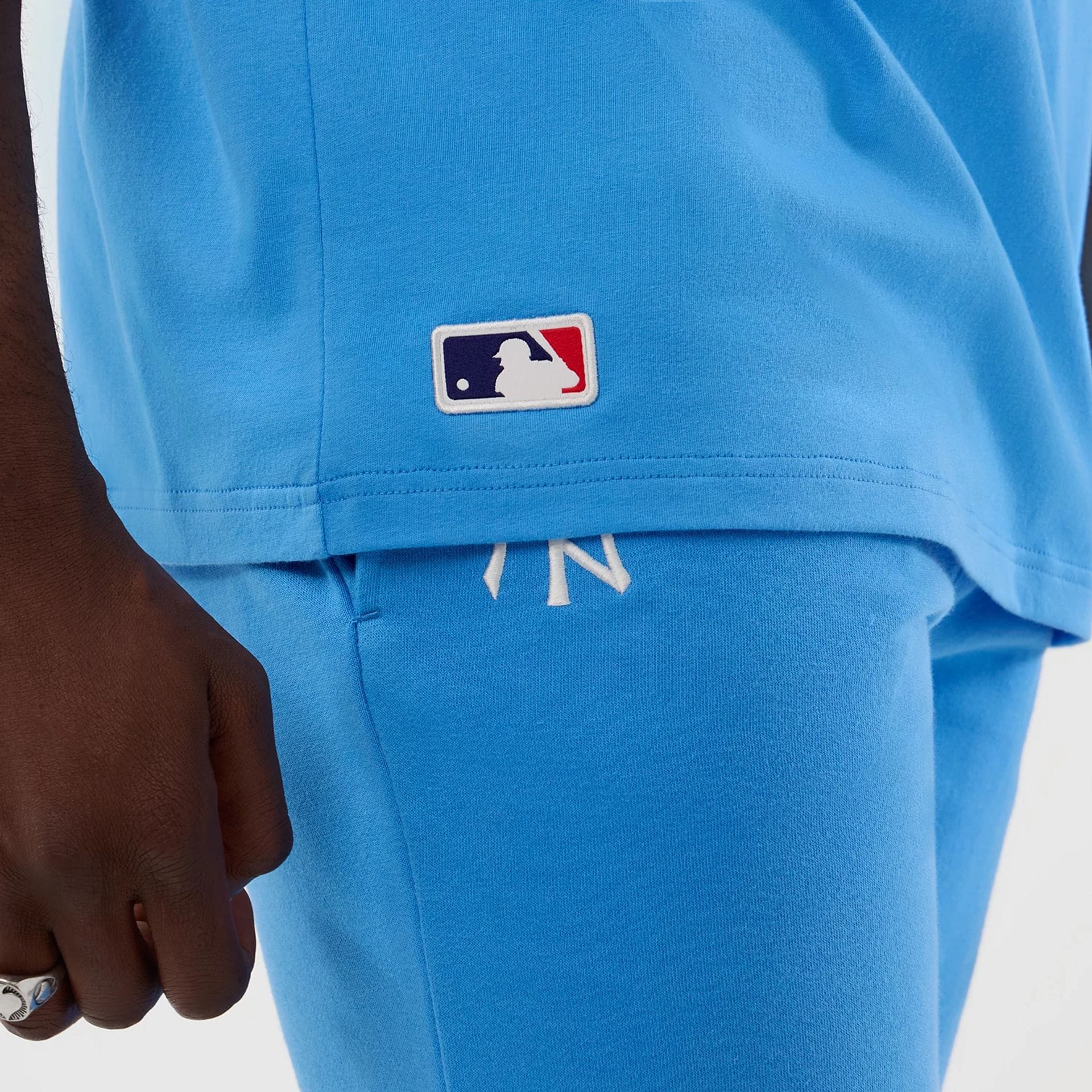 New York Yankees MLB League Essential Pastel Blue Oversized T-Shirt - Image 6