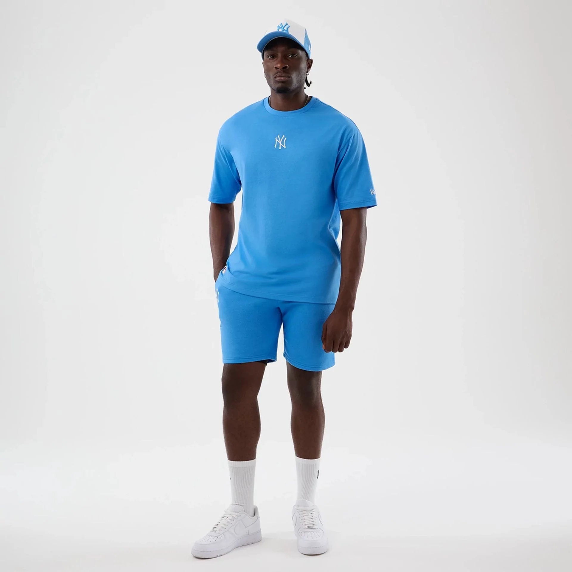 New York Yankees MLB League Essential Pastel Blue Oversized T-Shirt - Image 8