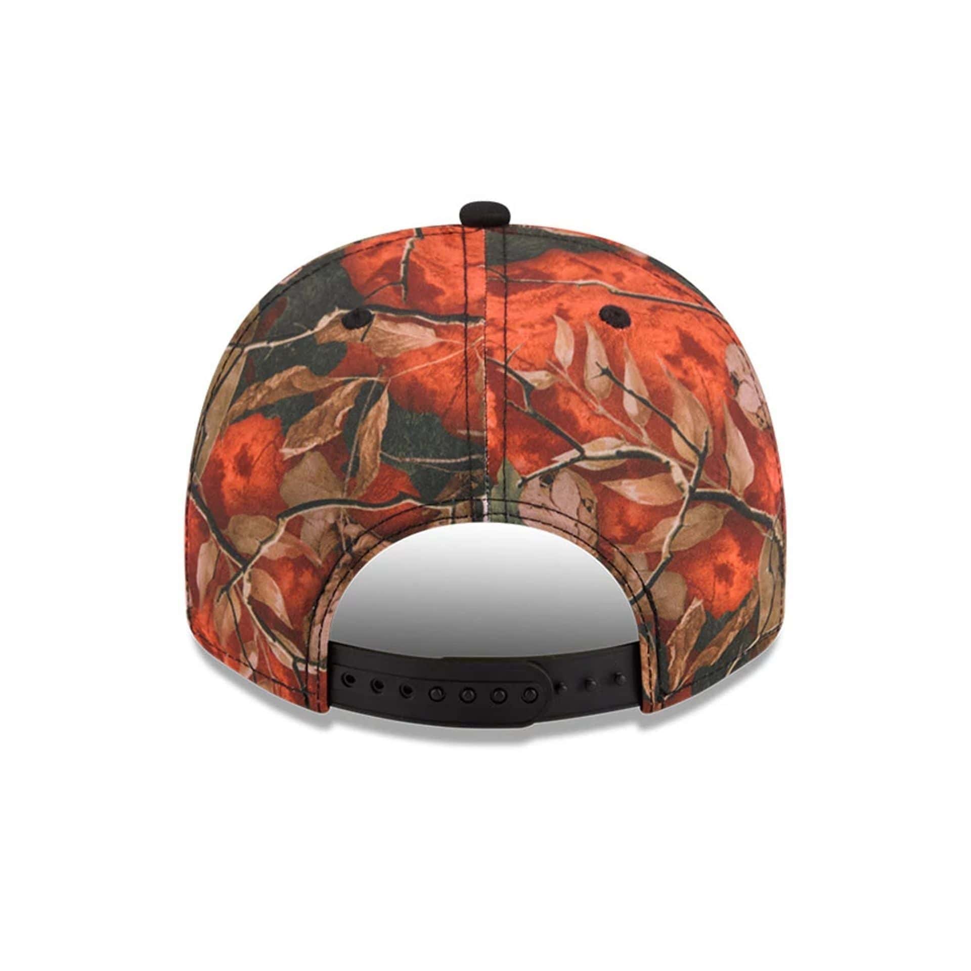 New York Yankees MLB Leaves Bright Orange 9FIFTY A-Frame Snapback Cap - Image 7