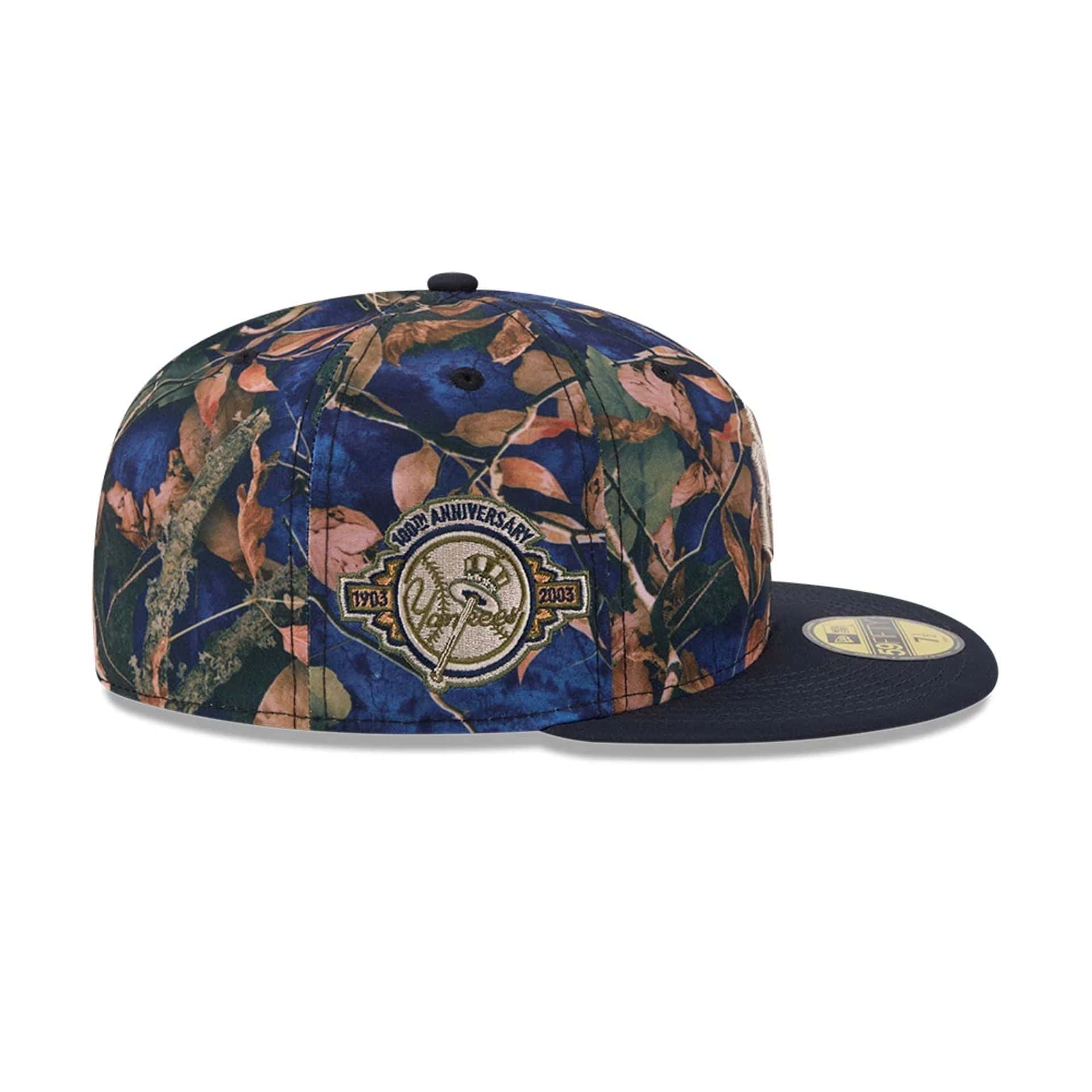 New York Yankees MLB Leaves Navy 59FIFTY Fitted Cap - Image 5