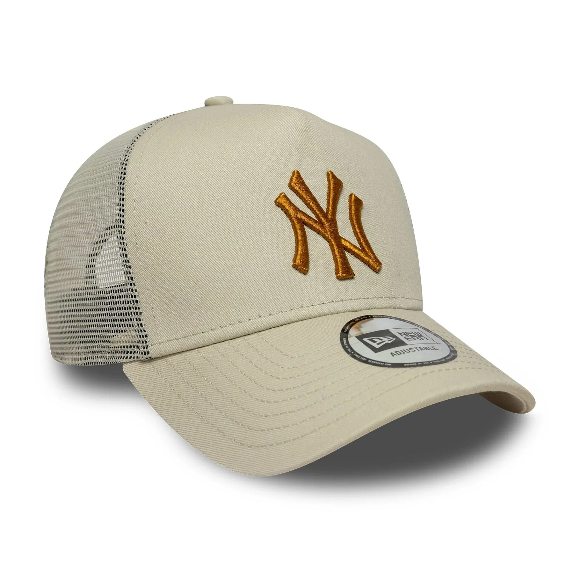 New York Yankees MLB Light Beige 9FORTY A-Frame Trucker Cap - Image 3