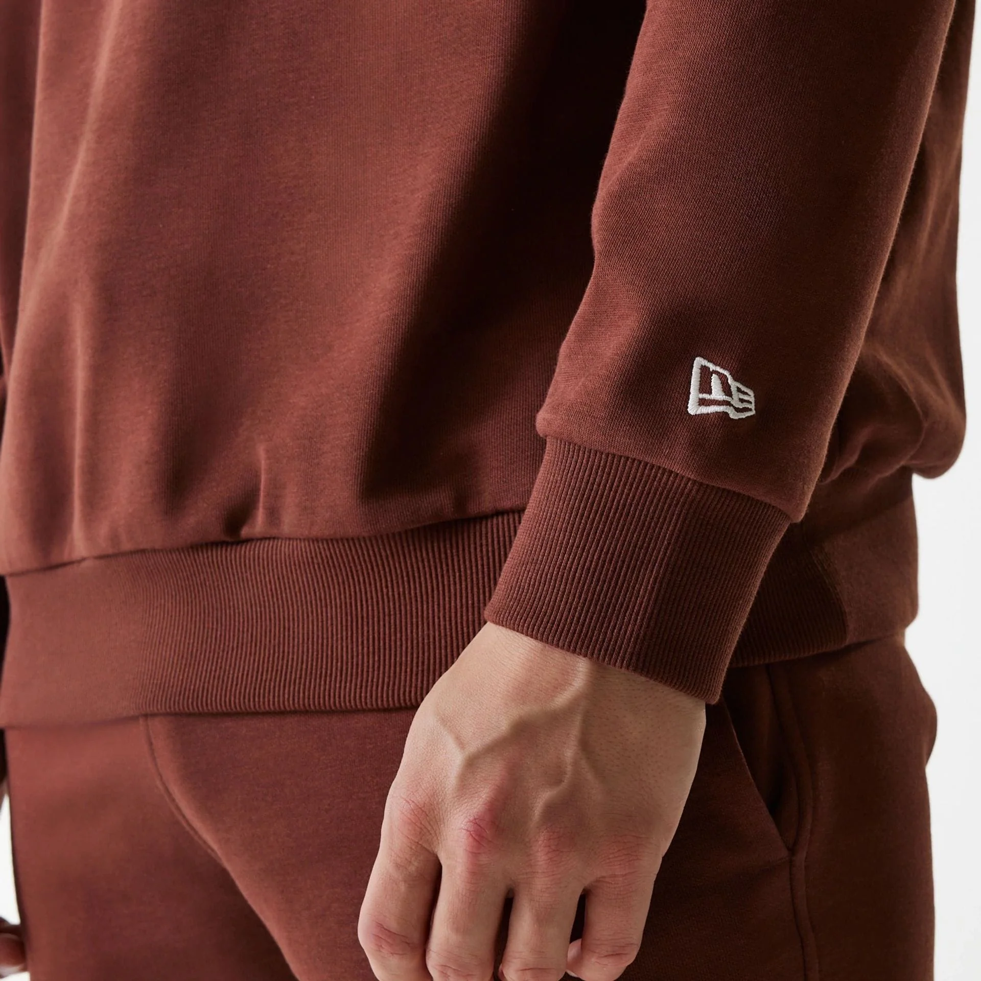 New York Yankees MLB Midi League Essential Brown Oversized Crew Neck Sweater - Image 6