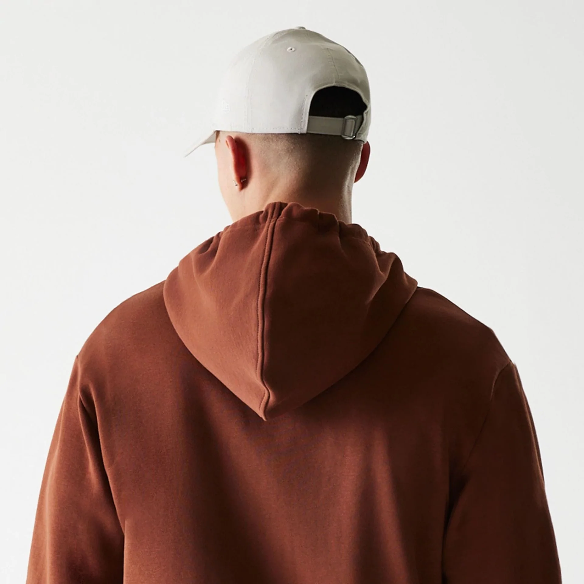 New York Yankees MLB Midi League Essential Brushed Fleece Brown Oversized Full Zip Hoodie - Image 7