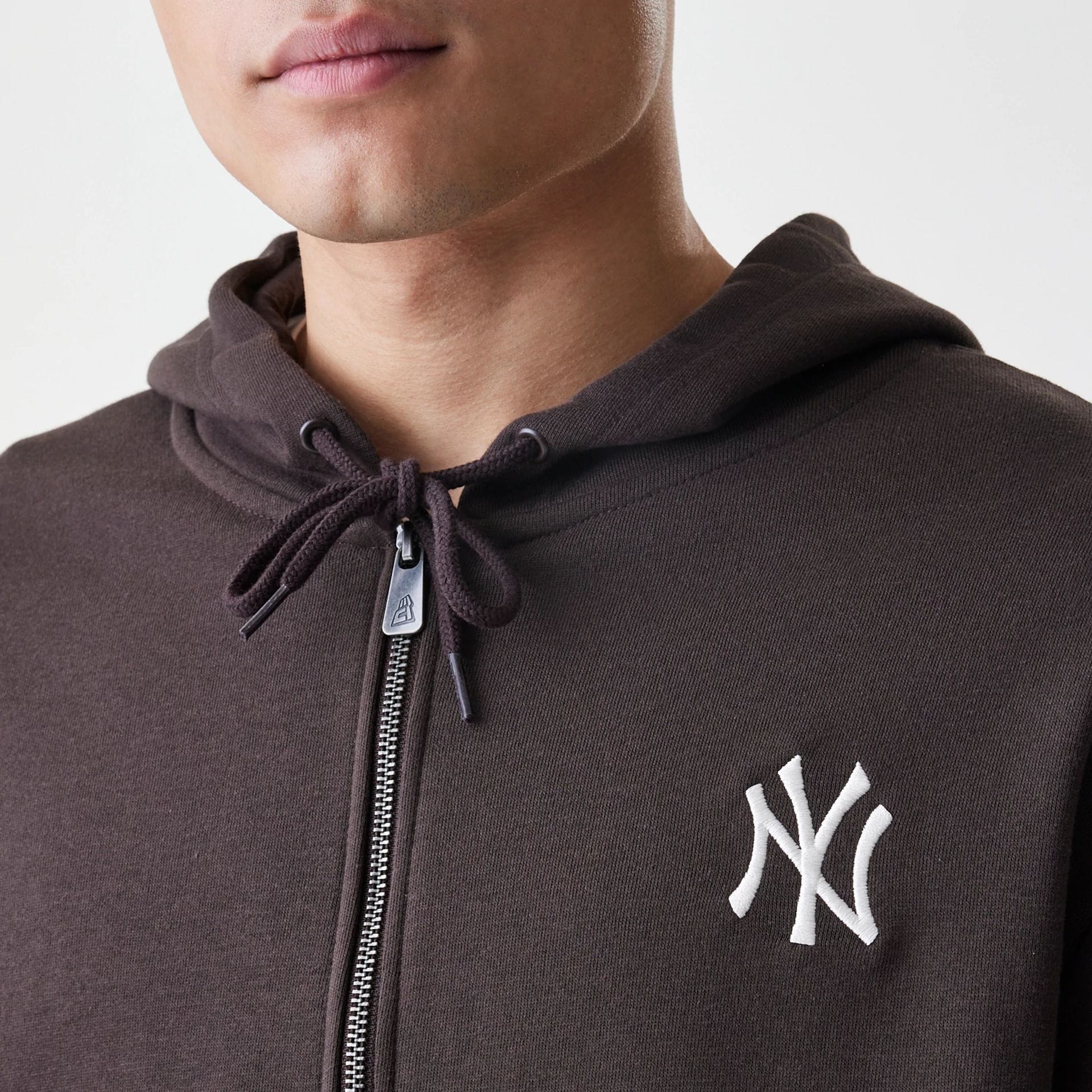 New York Yankees MLB Midi League Essential Dark Brown Full Zip Hoodie - Image 6