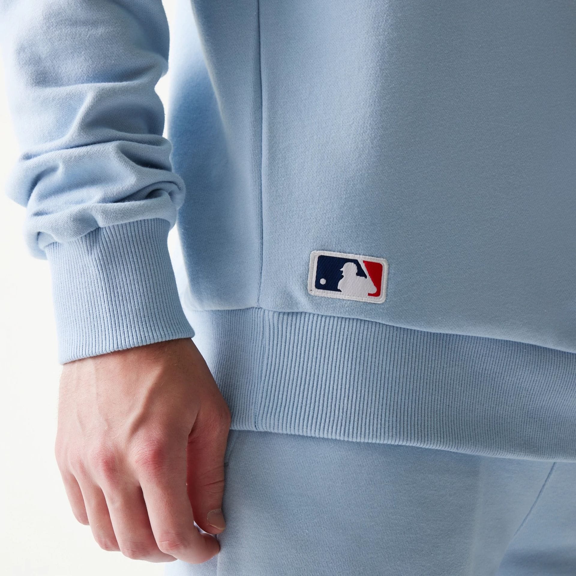 New York Yankees MLB Midi Pastel Blue Oversized Crew Neck Sweater - Image 6