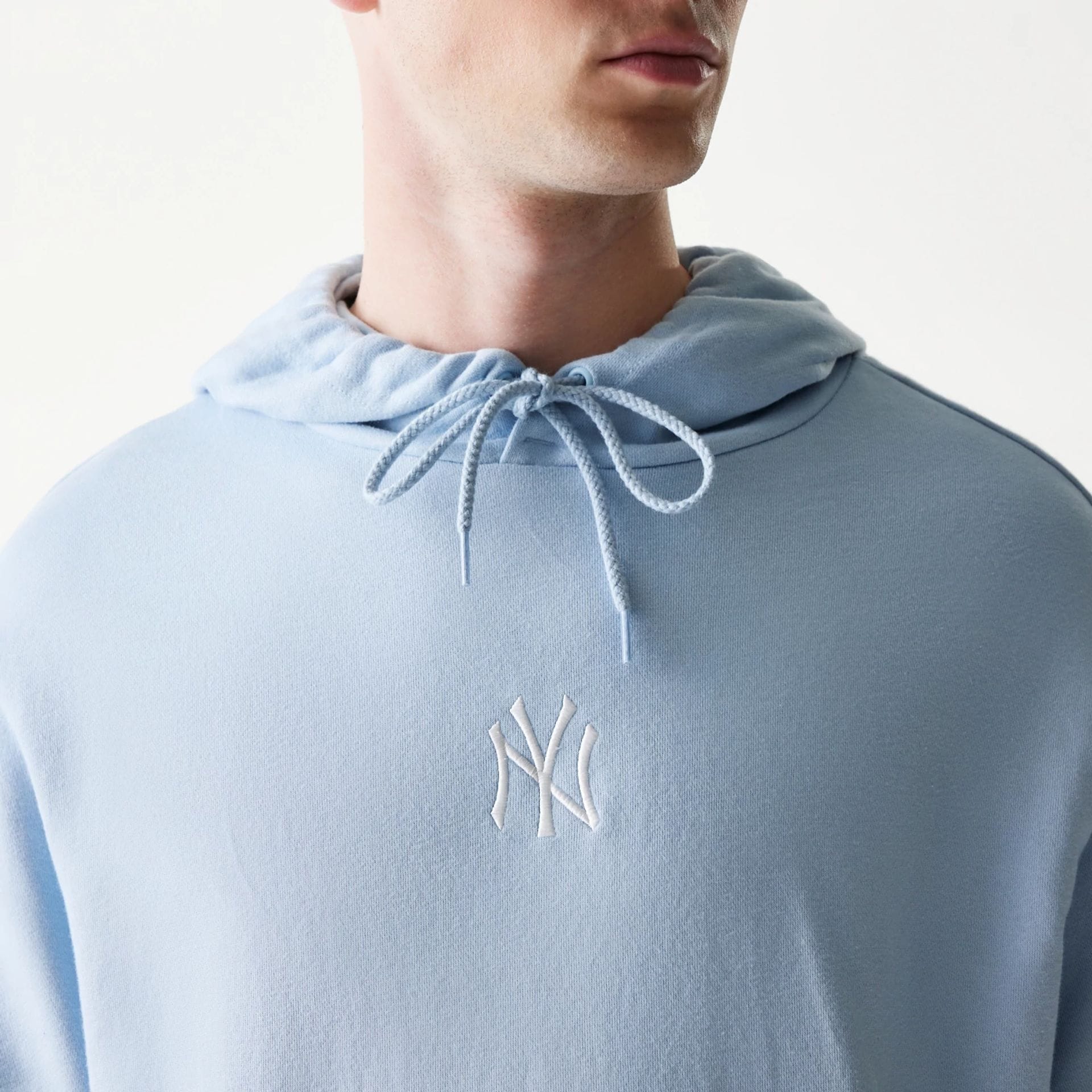 New York Yankees MLB Midi Pastel Blue Oversized Pullover Hoodie - Image 4