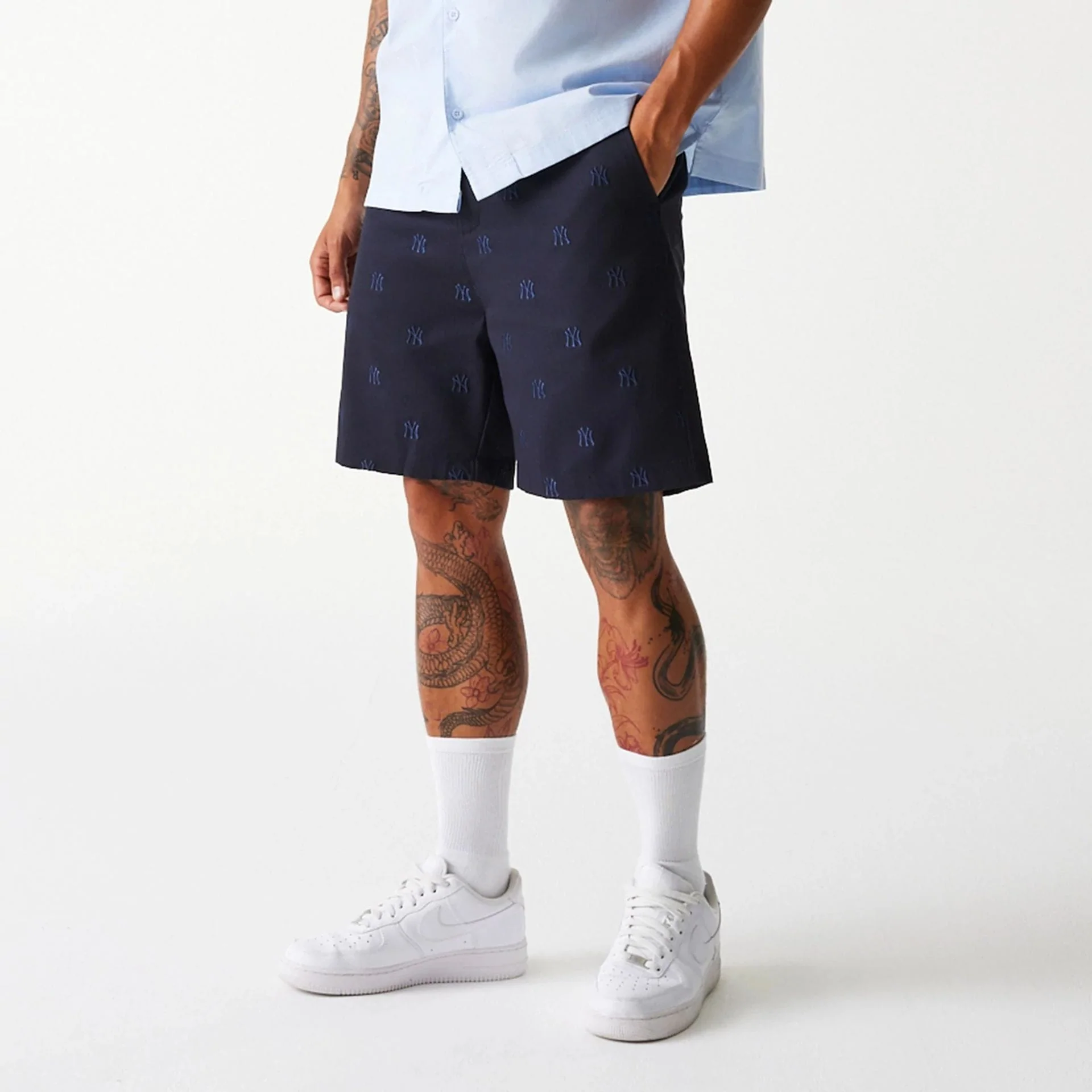 New York Yankees MLB Monogram Navy Shorts - Image 3