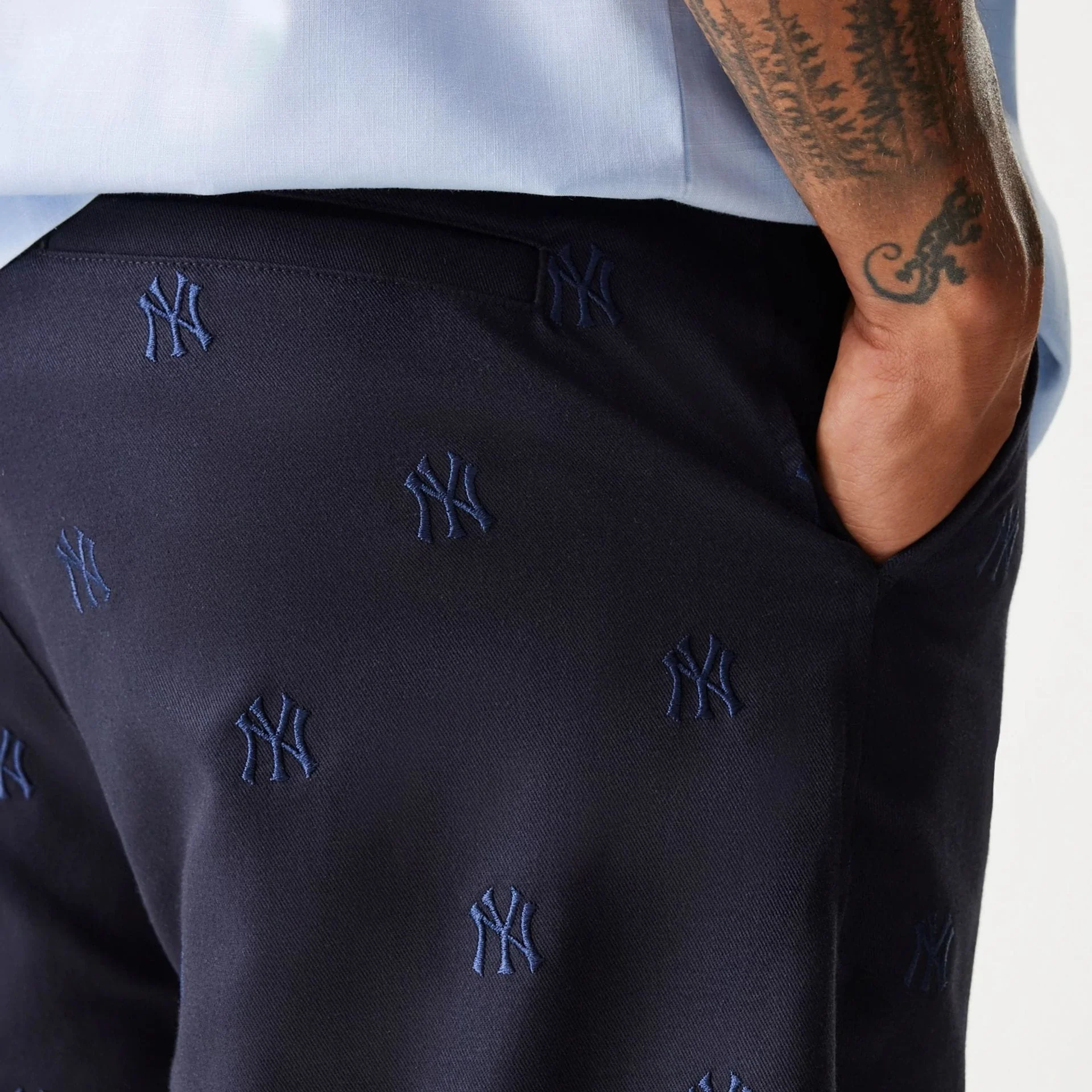 New York Yankees MLB Monogram Navy Shorts - Image 7