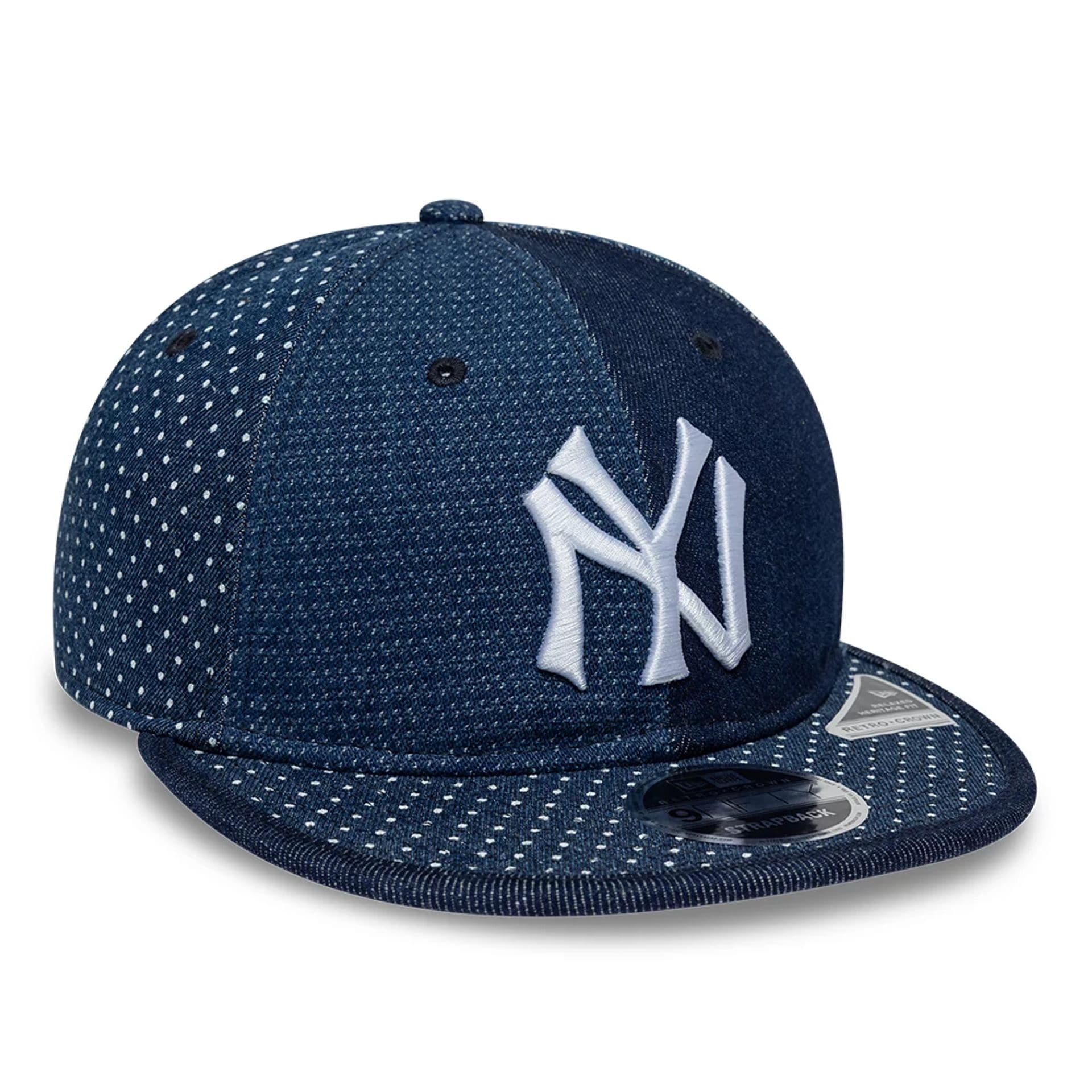 New York Yankees MLB Multi Denim Dark Blue Retro Crown 9FIFTY Adjustable Cap - Image 3
