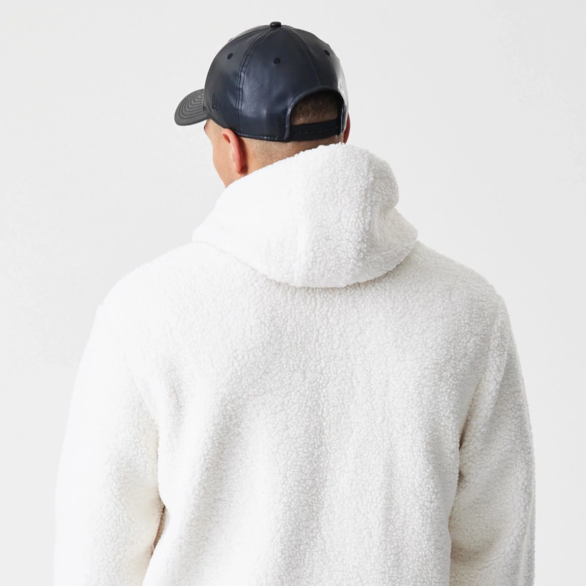 New York Yankees MLB Open White Hooded Sherpa Jacket - Image 8