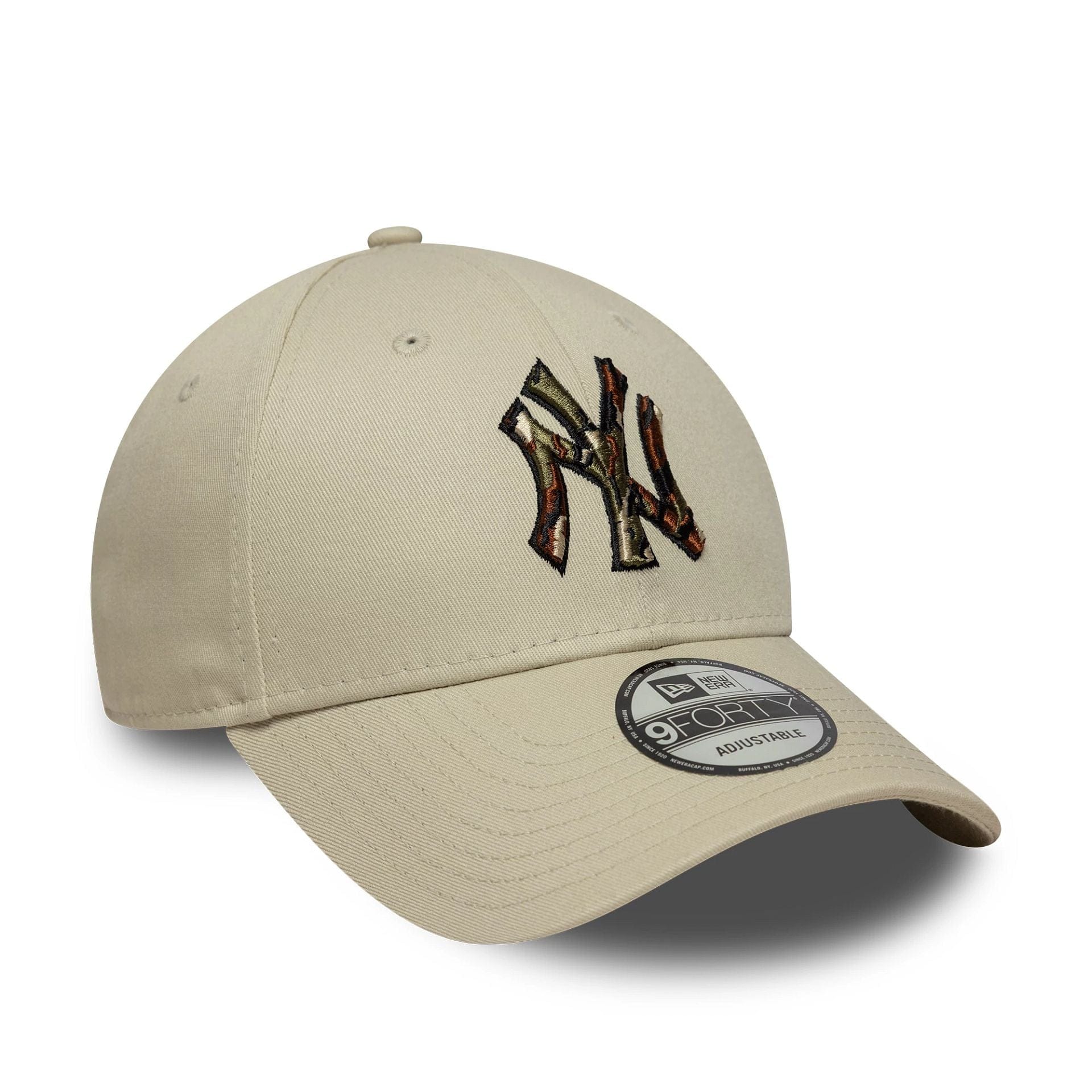 New York Yankees MLB Outline Camo Cream 9FORTY Cap - Image 3