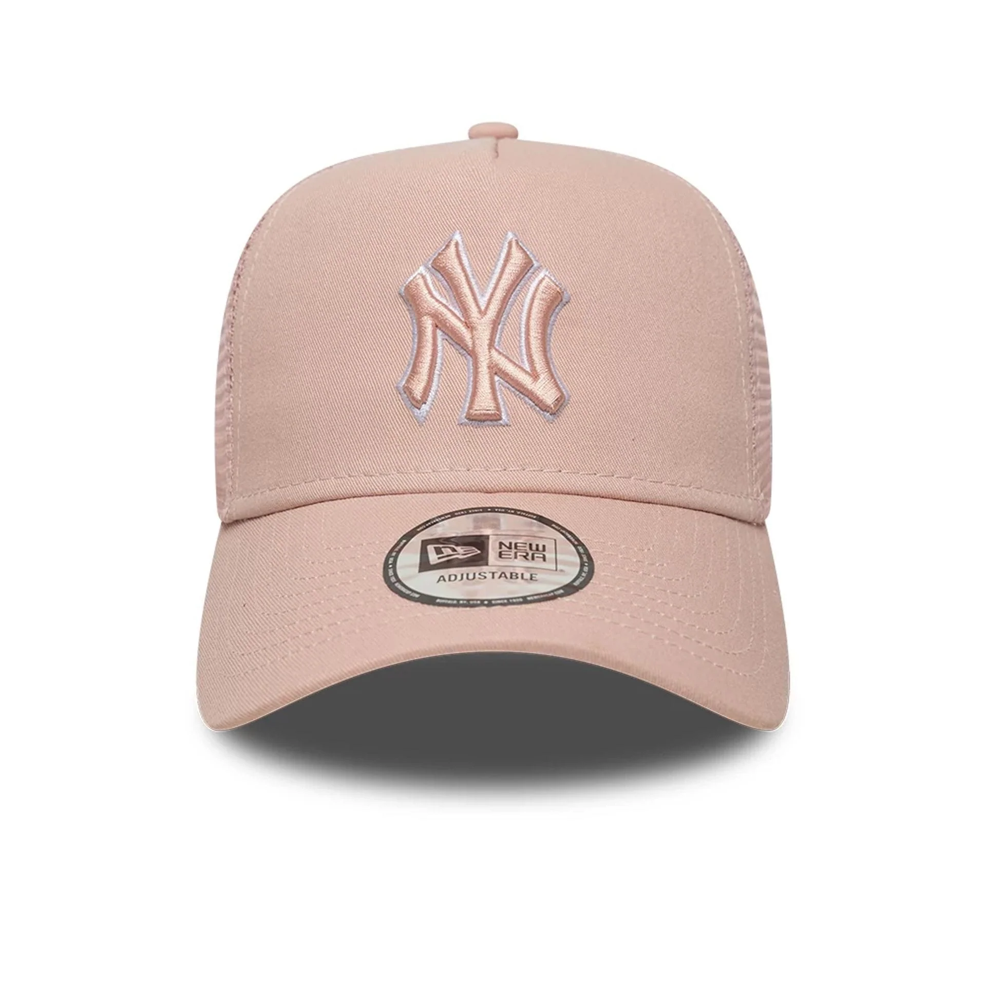 New York Yankees MLB Outline Pastel Pink 9FORTY E-Frame Trucker Adjustable Cap - Image 2