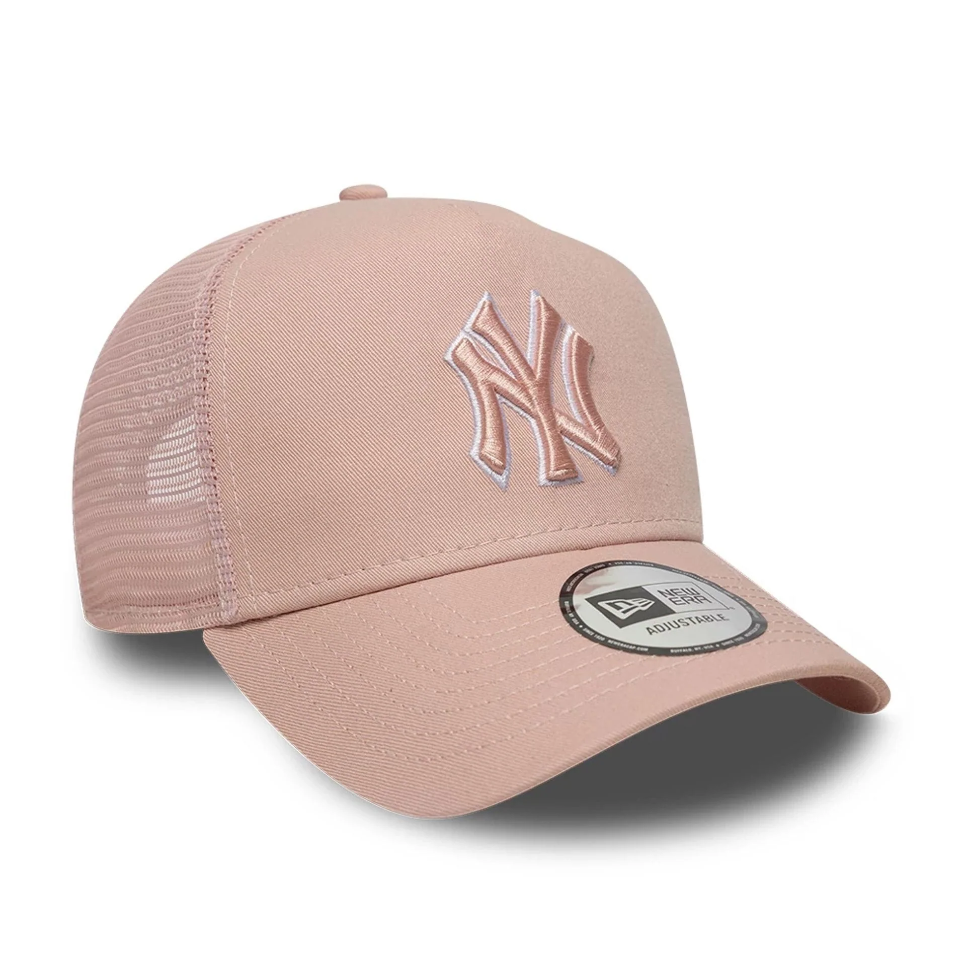 New York Yankees MLB Outline Pastel Pink 9FORTY E-Frame Trucker Adjustable Cap - Image 3