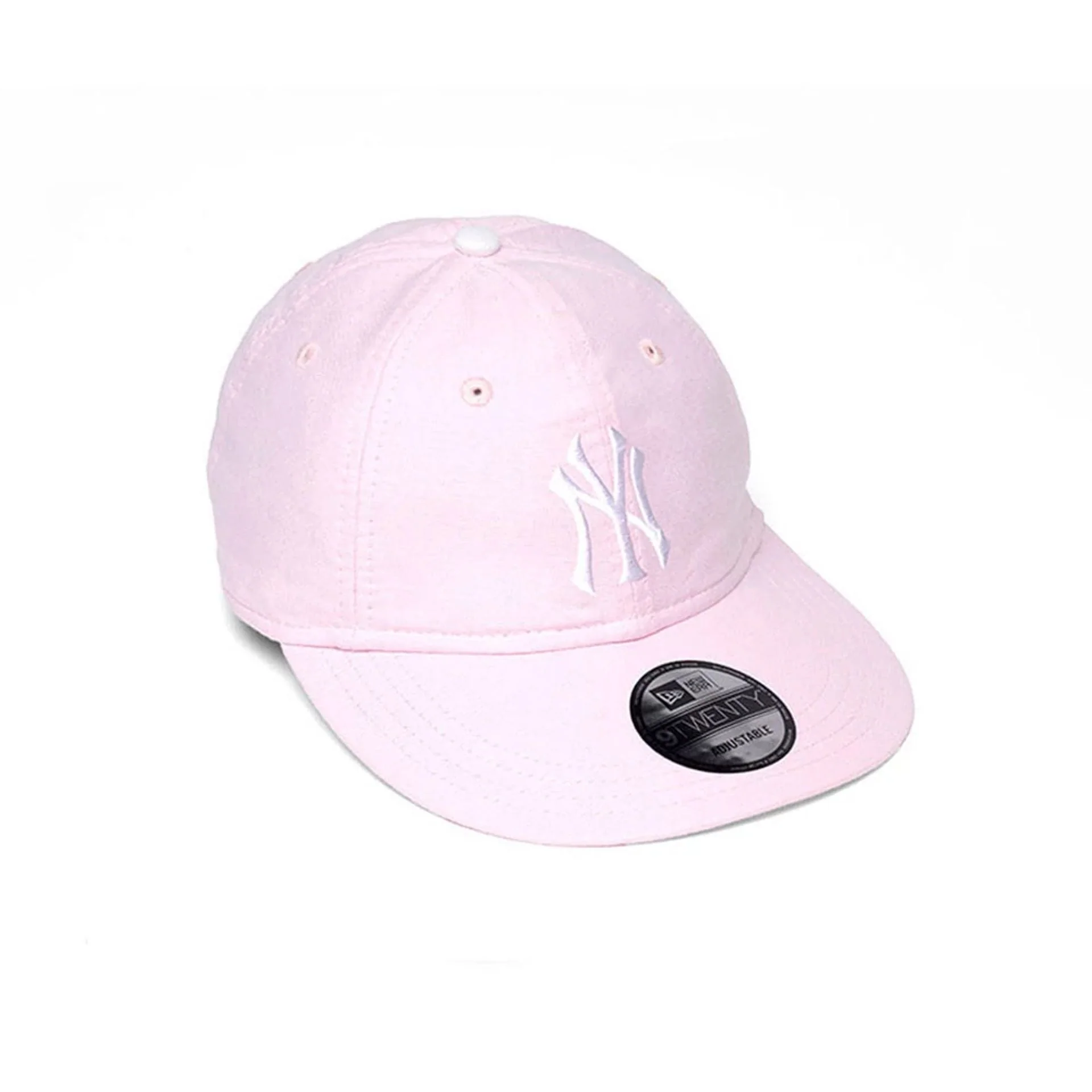 New York Yankees MLB Oxford Pastel Pink 9TWENTY Long Visor Adjustable Cap - Image 3