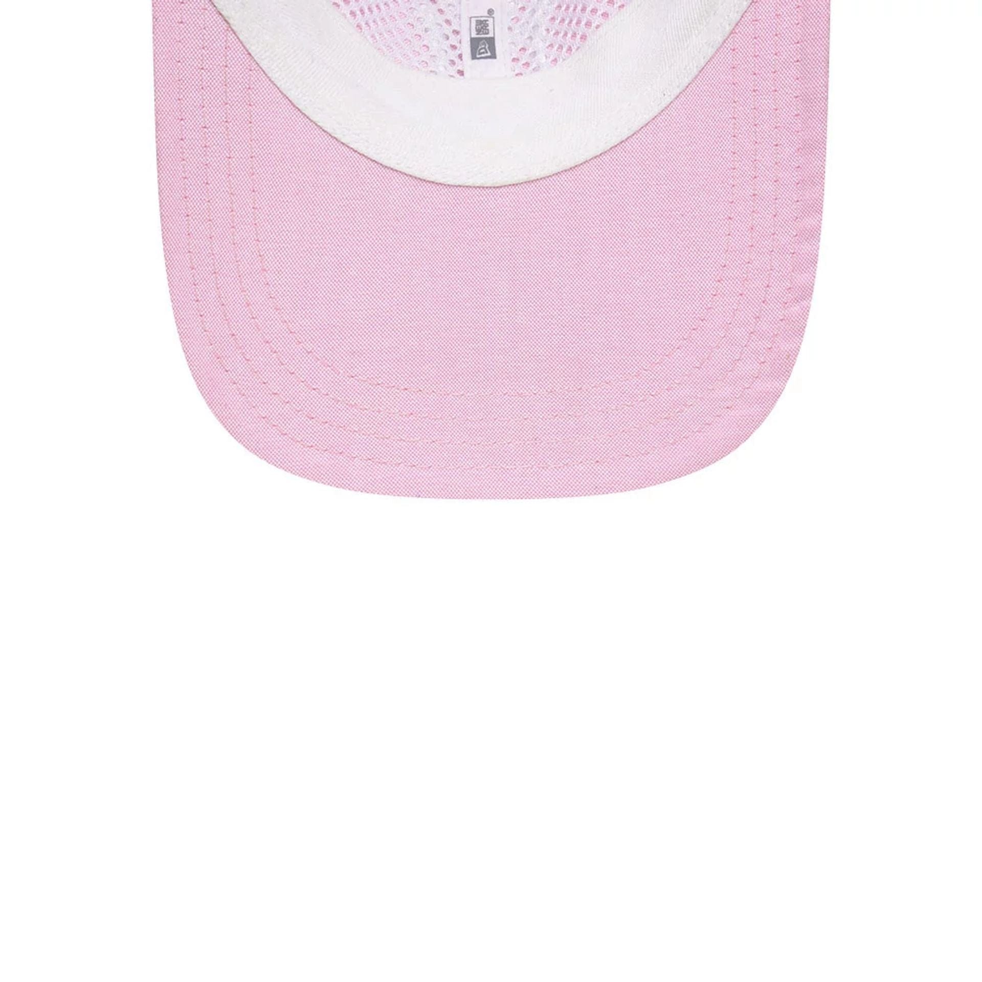 New York Yankees MLB Oxford Pastel Pink 9TWENTY Long Visor Adjustable Cap - Image 5