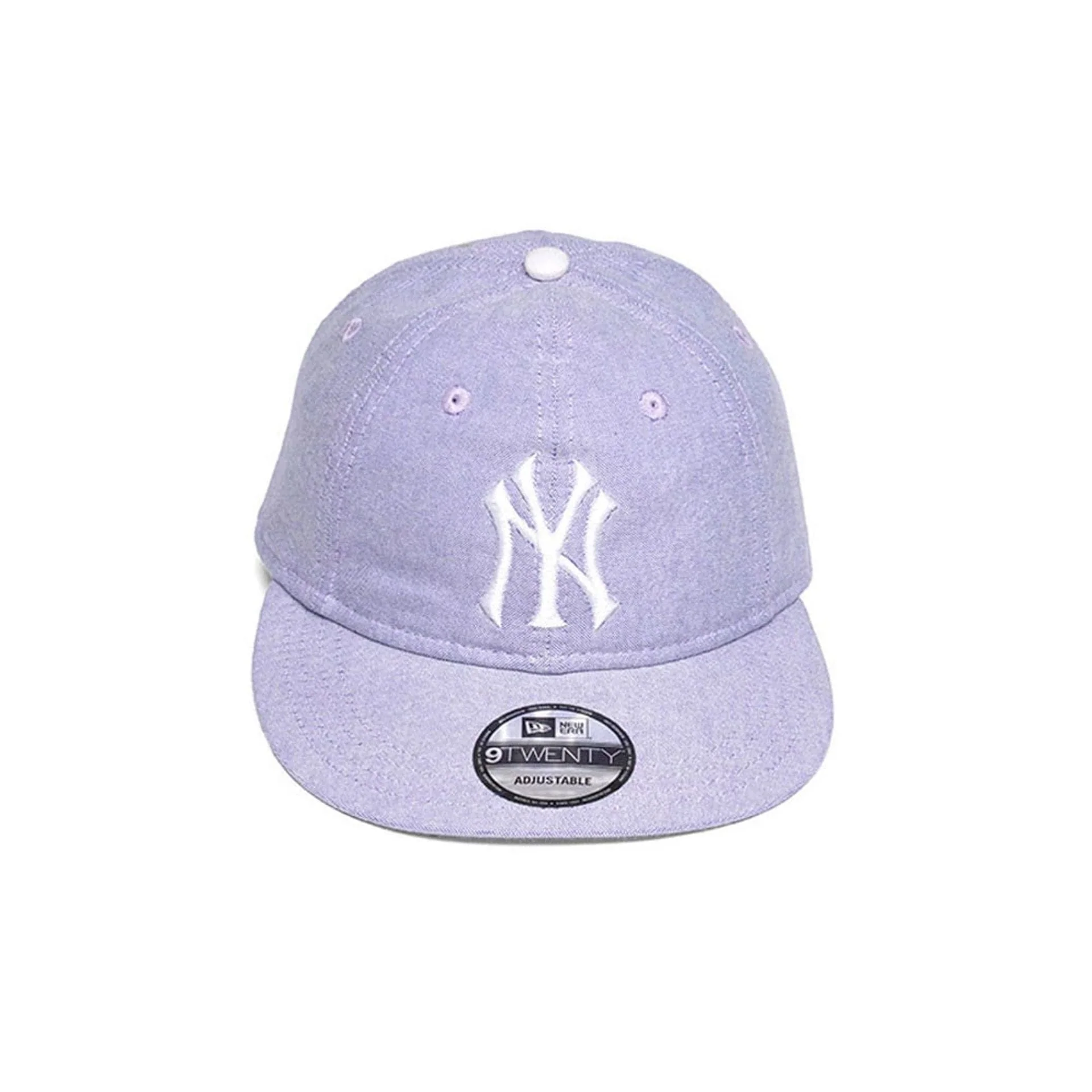 New York Yankees MLB Oxford Pastel Purple 9TWENTY Long Visor Adjustable Cap - Image 3