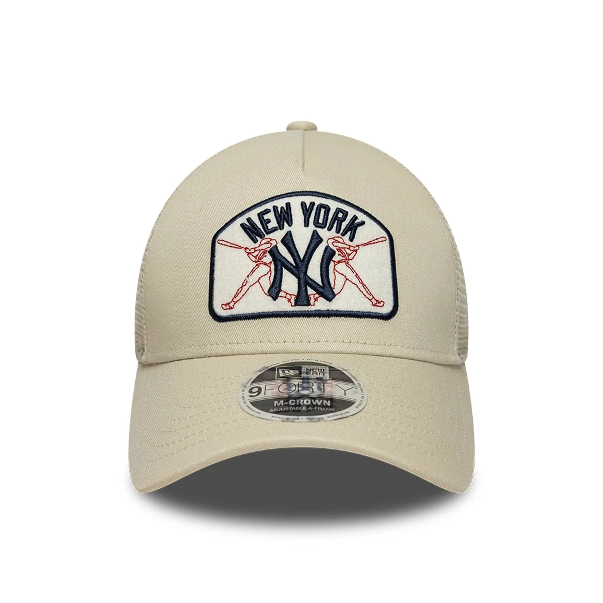 New York Yankees MLB Patch Cream 9FORTY M-Crown A-Frame Trucker Adjustable Cap - Image 2