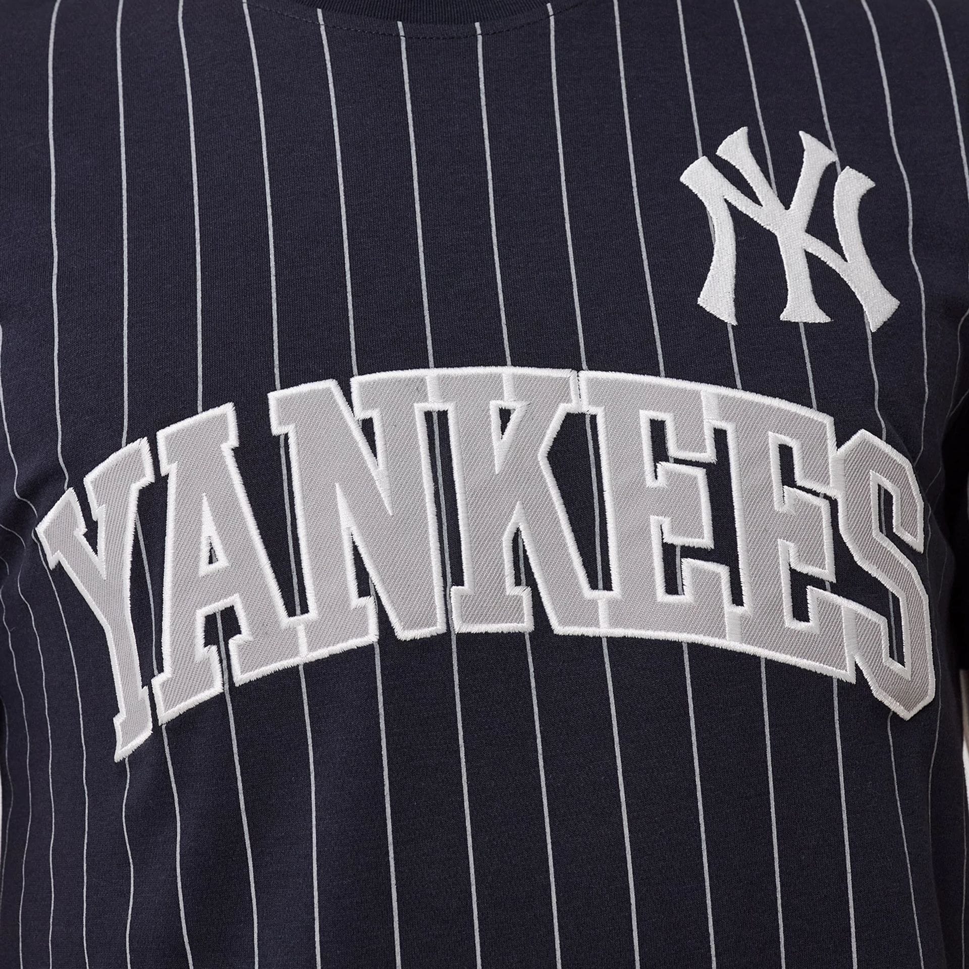 New York Yankees MLB Pinstripe Navy T-Shirt - Image 3