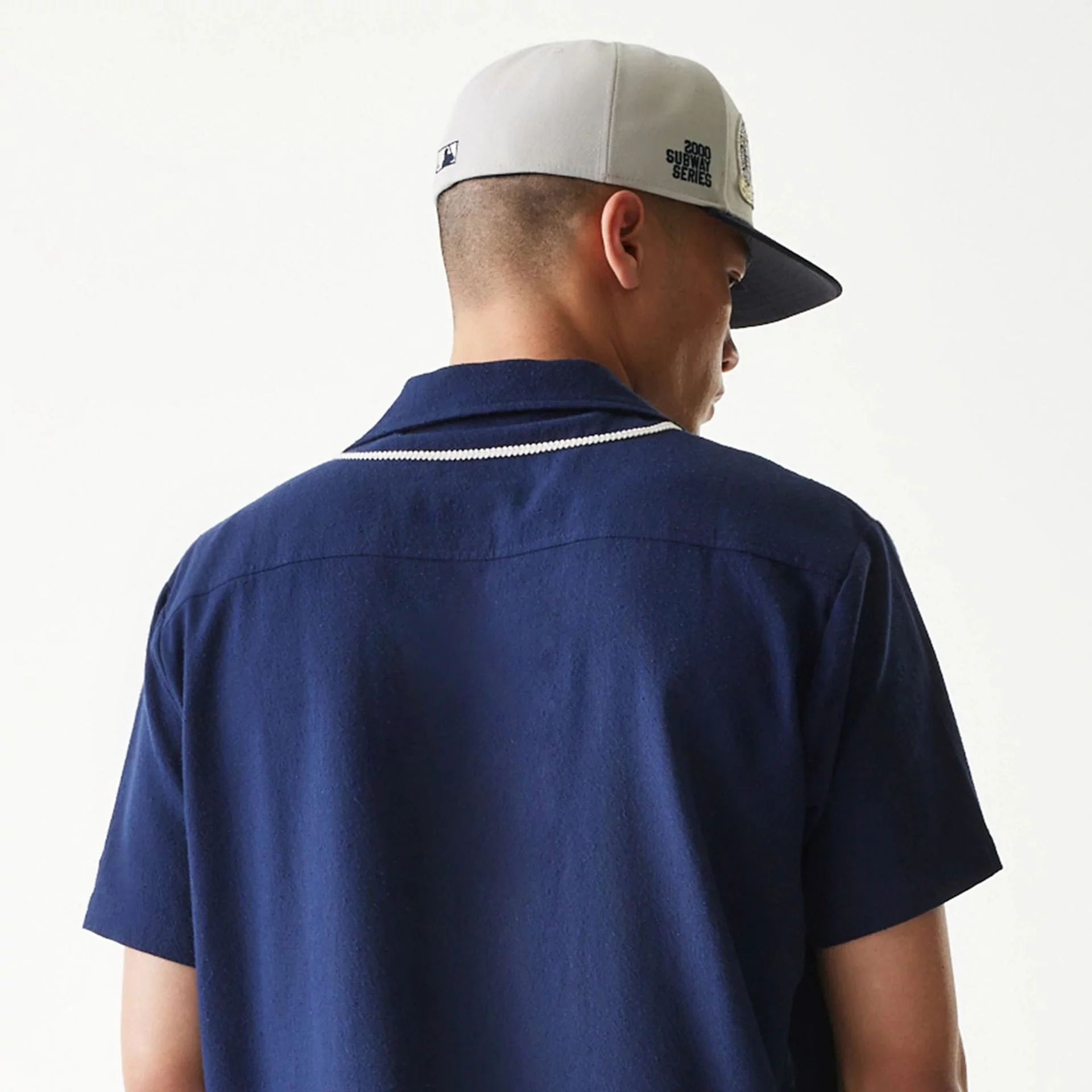 New York Yankees MLB Piping Navy Short Sleeve Shirt - Image 7