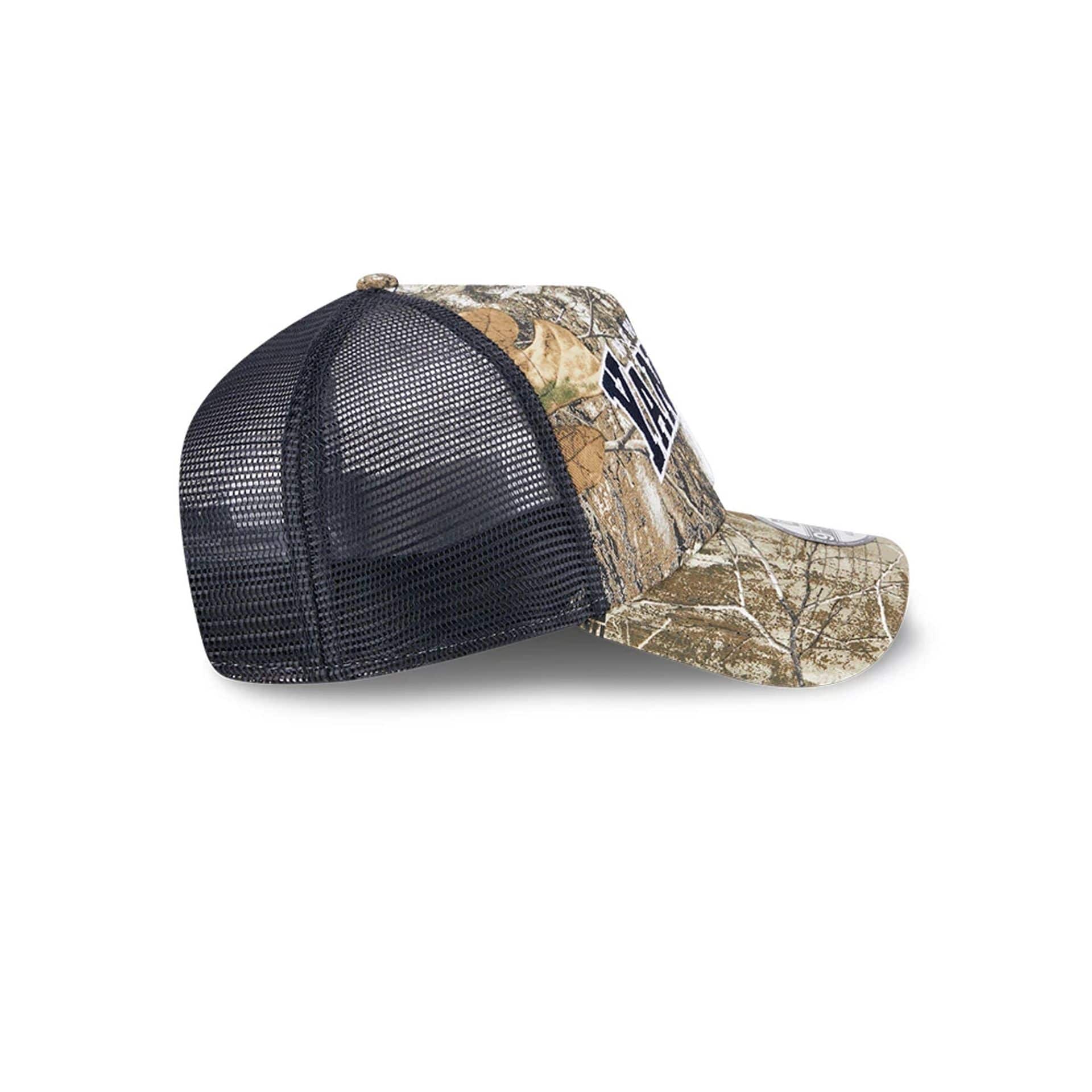 New York Yankees MLB Realtree Camo Navy 9FORTY A-Frame Trucker Adjustable Cap - Image 7
