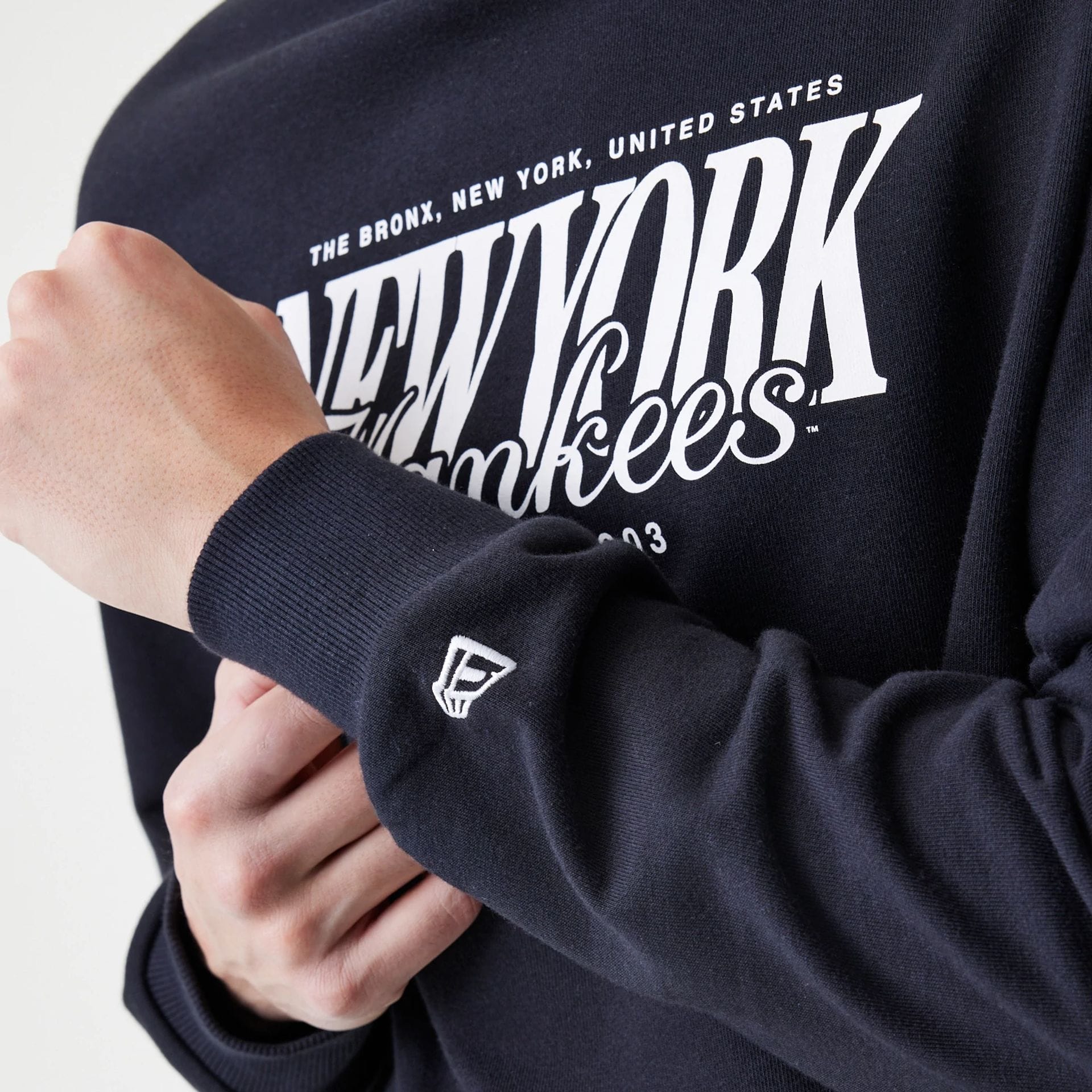 New York Yankees MLB Script Black Crew Neck Sweater - Image 5