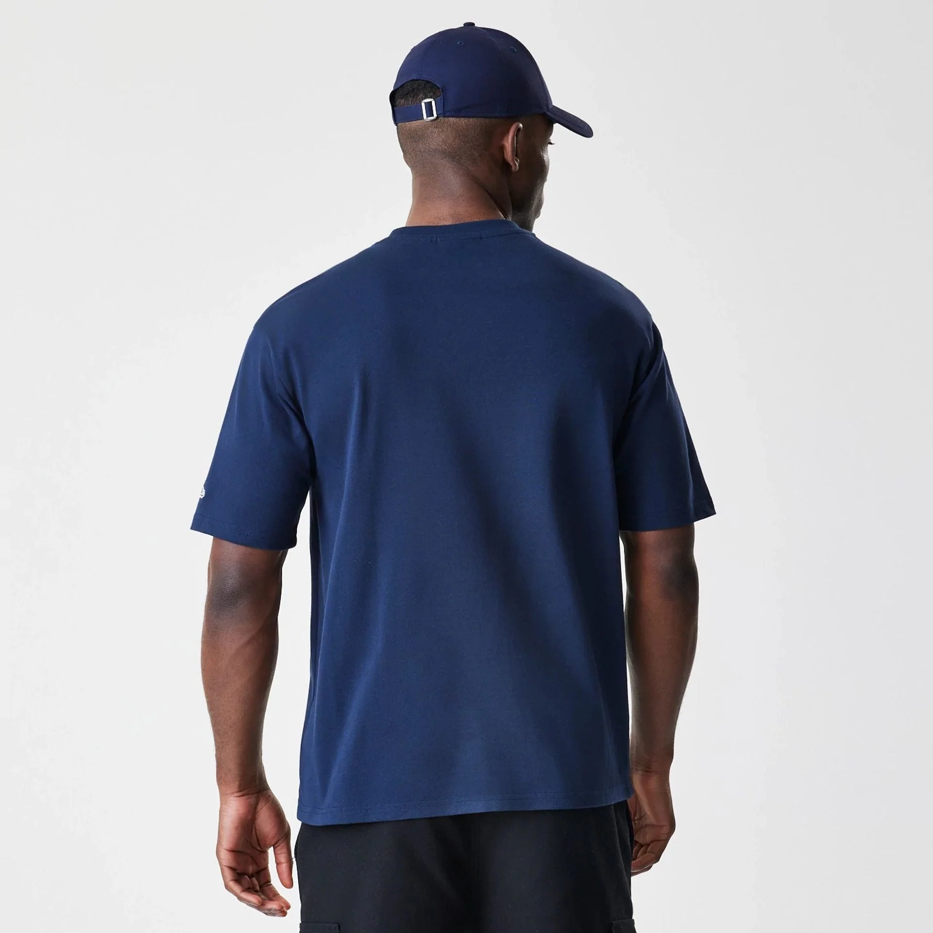 New York Yankees MLB Script Navy Oversized T-Shirt - Image 2