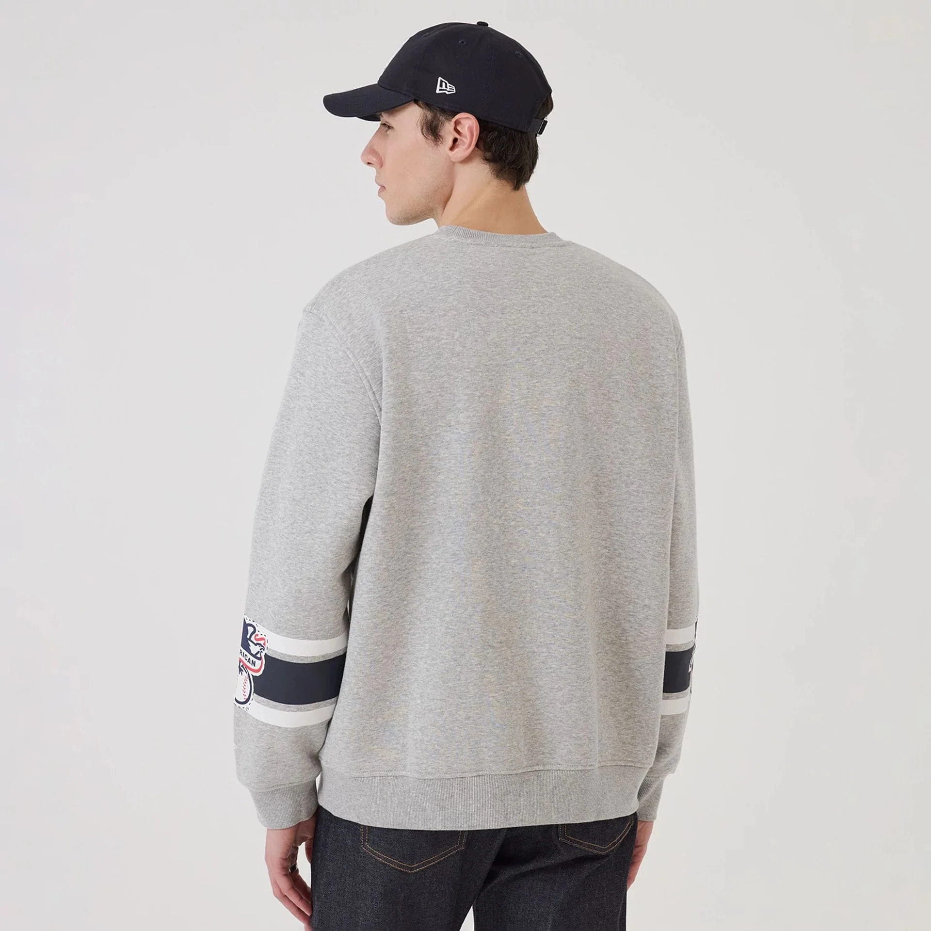 New York Yankees MLB Sport Classic Grey Crew Neck Sweater - Image 2