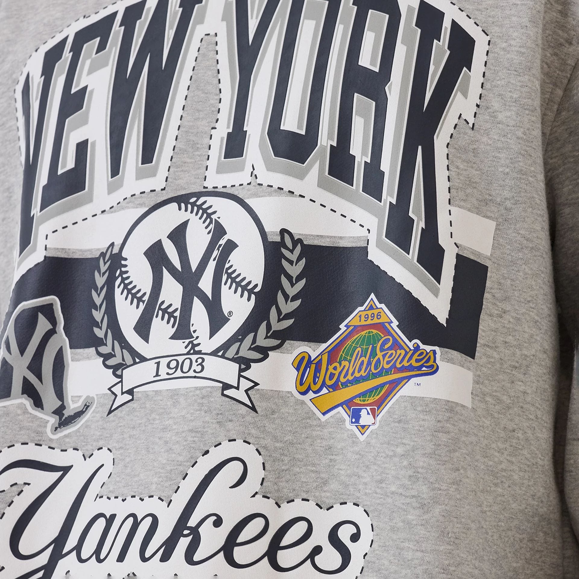 New York Yankees MLB Sport Classic Grey Crew Neck Sweater - Image 4