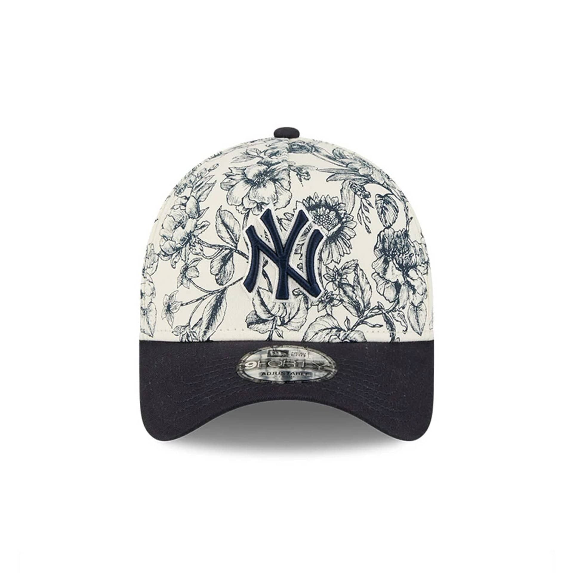 New York Yankees MLB Spring Floral Navy 9FORTY A-Frame Adjustable Cap - Image 3