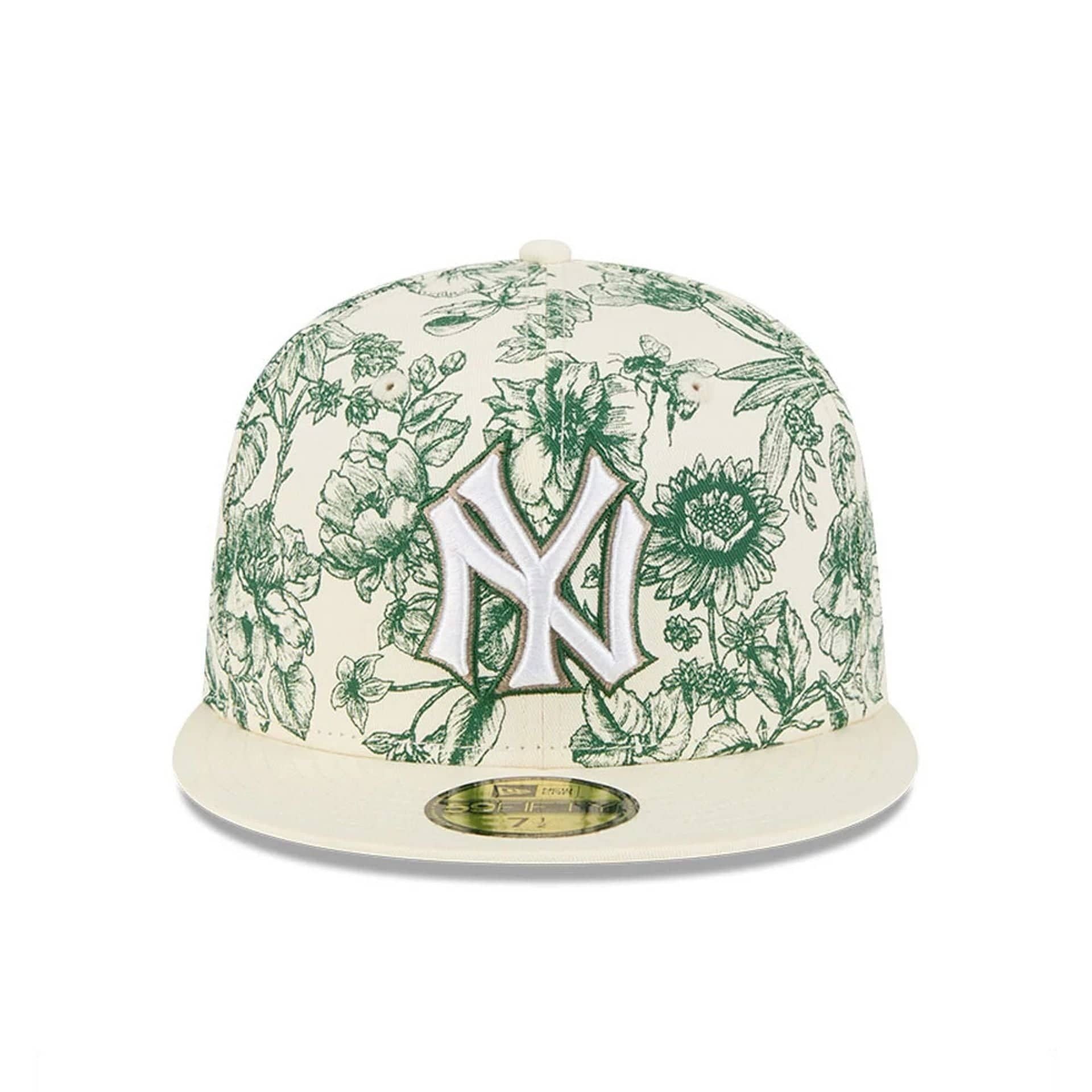 New York Yankees MLB Spring Floral White 59FIFTY Fitted Cap - Image 2