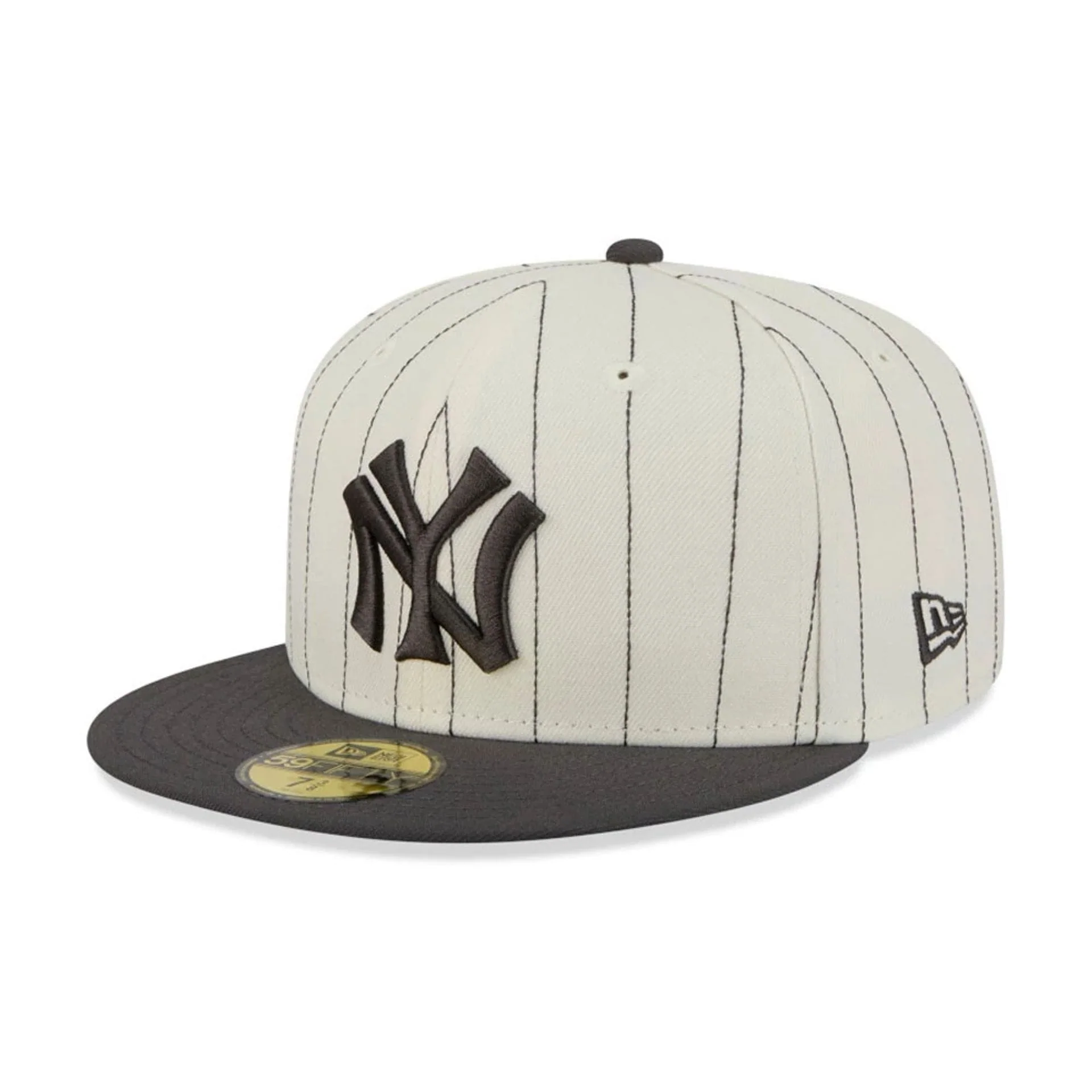 New York Yankees MLB Stripes Cream 59FIFTY Fitted Cap - Image 4