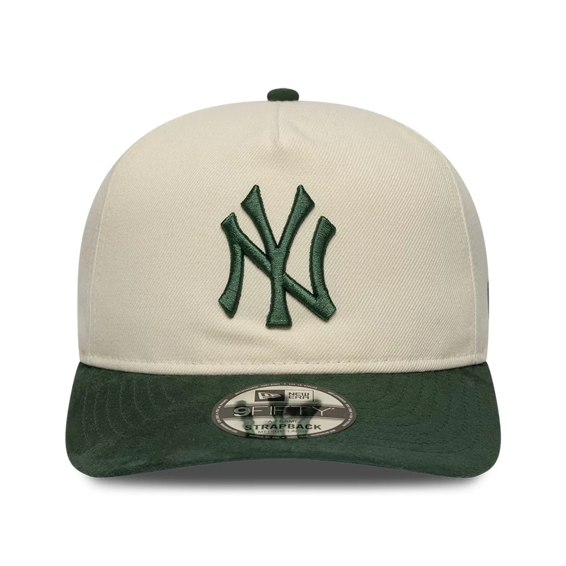 New York Yankees MLB Suede Visor Cream 9FIFTY A-Frame Adjustable Cap - Image 3