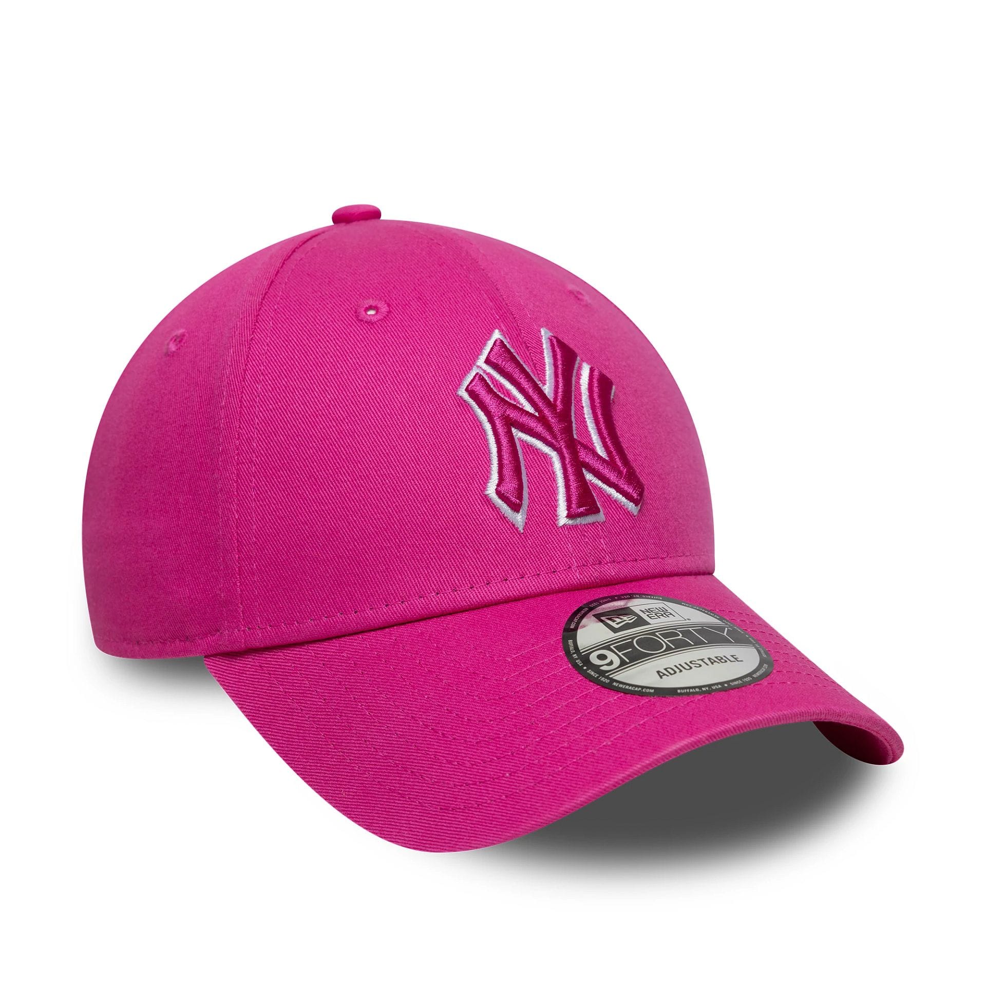 New York Yankees MLB Team Outline Bright Pink 9FORTY Adjustable Cap - Image 3