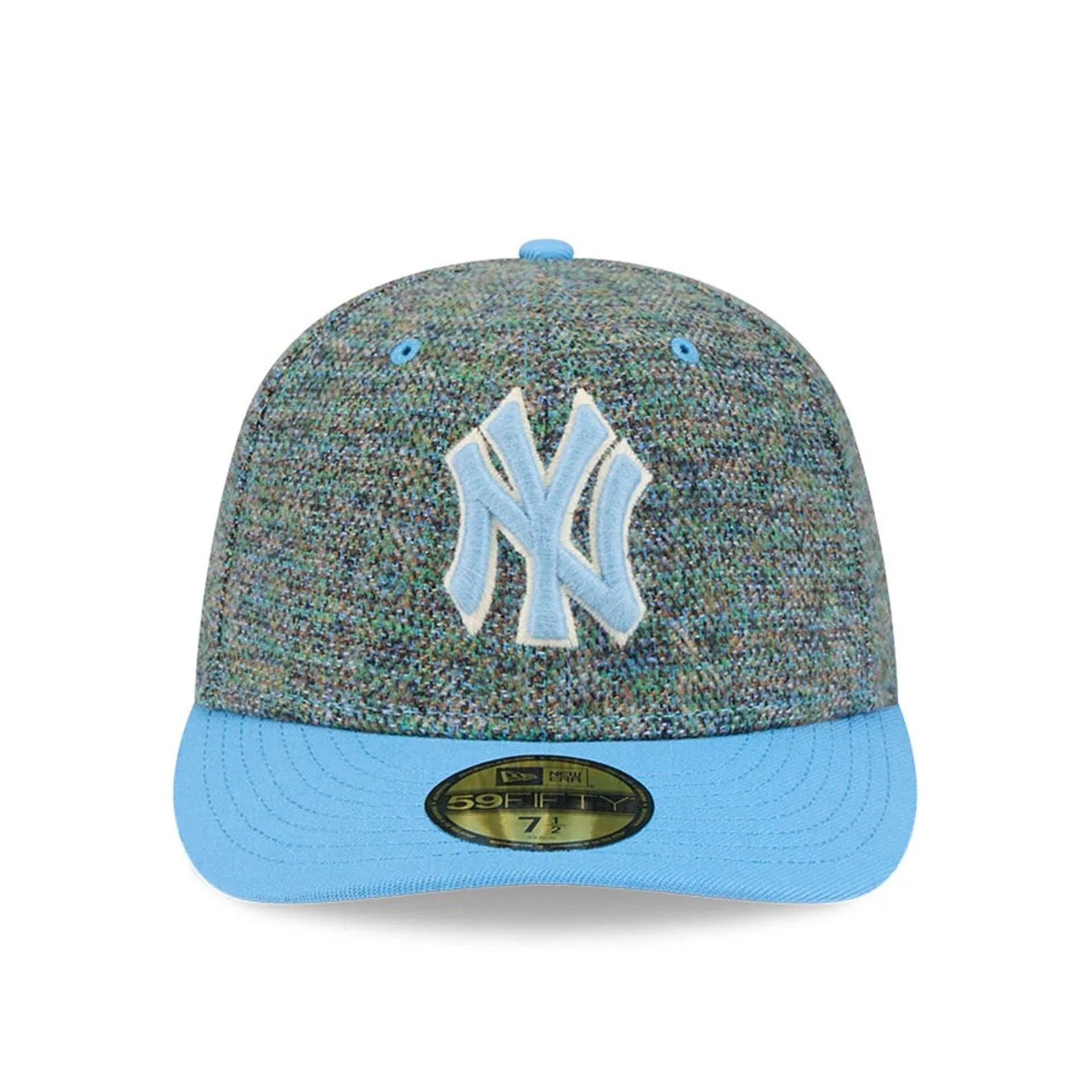 New York Yankees MLB Tweedy Cotton Pastel Blue 59FIFTY Fitted Cap - Image 3