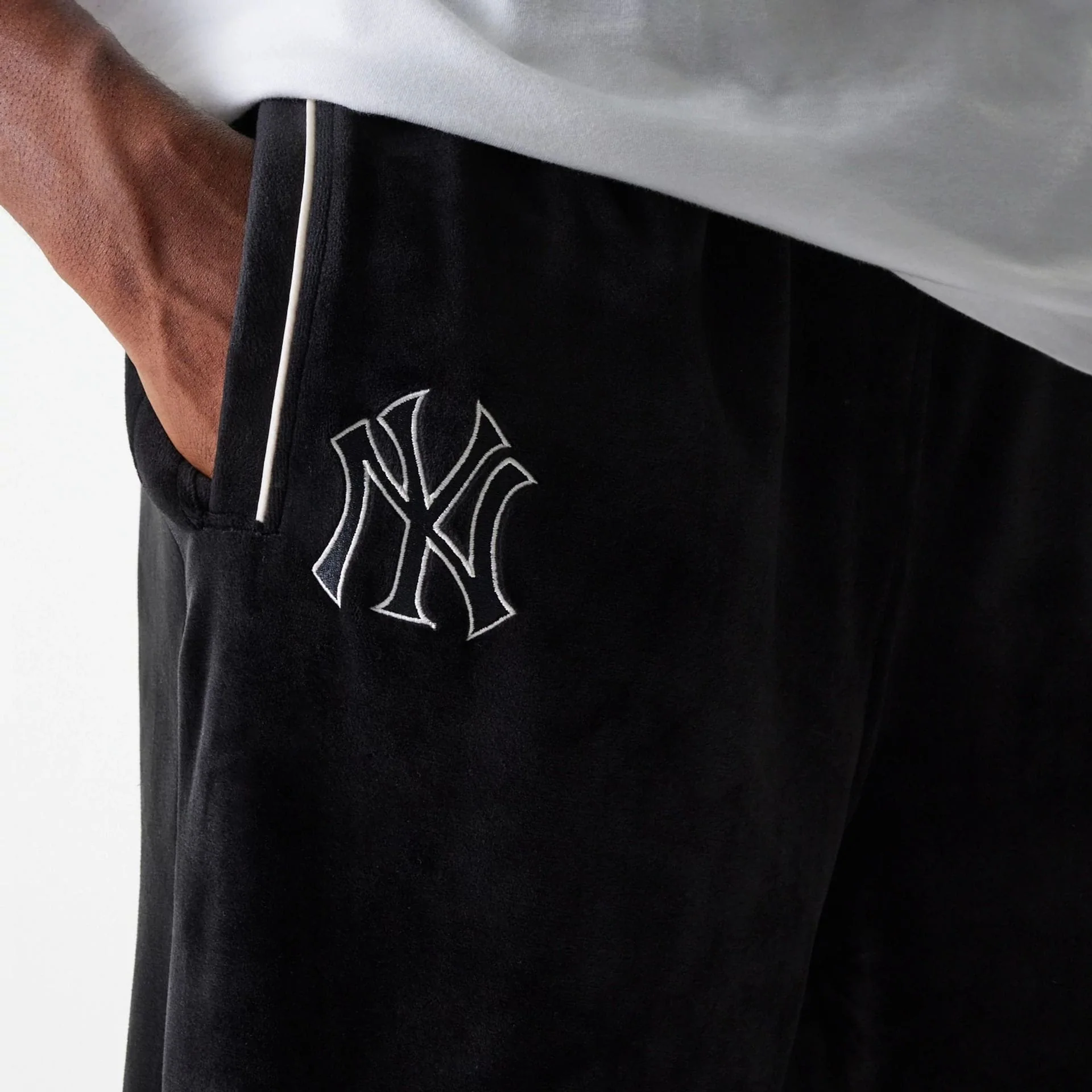 New York Yankees MLB Velour Black Track Pants - Image 6
