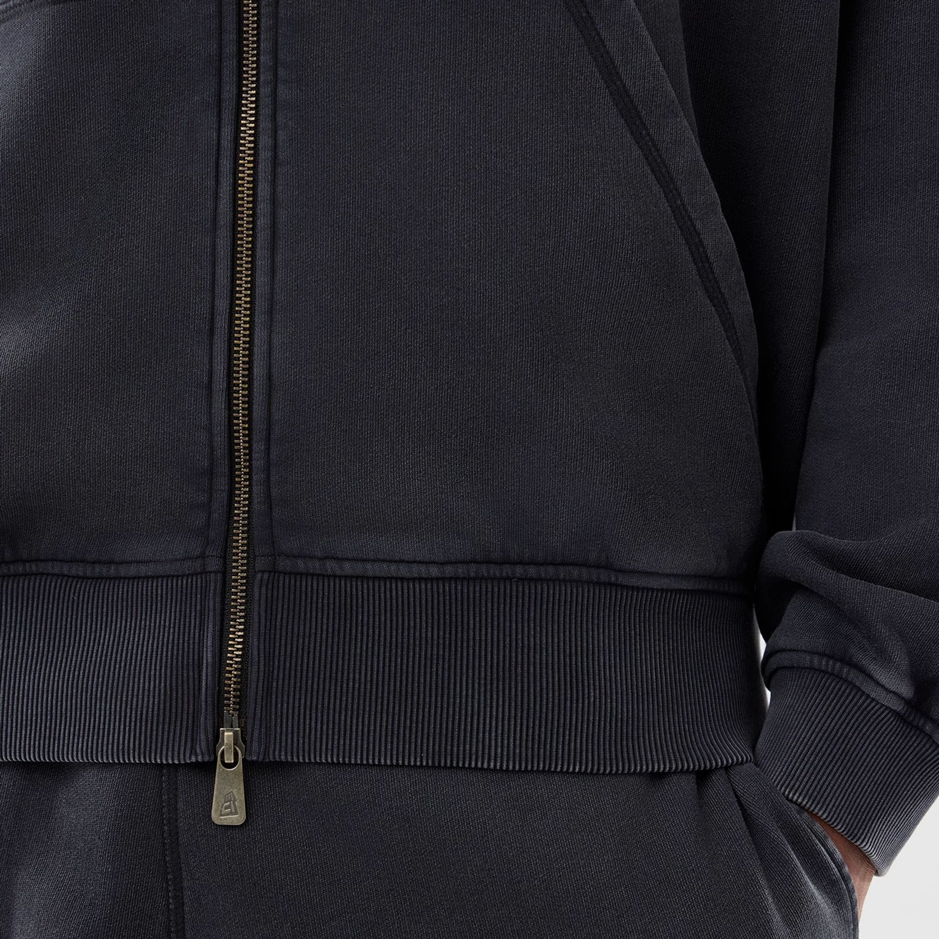 New York Yankees MLB Washed Black Full Zip Hoodie - Image 5