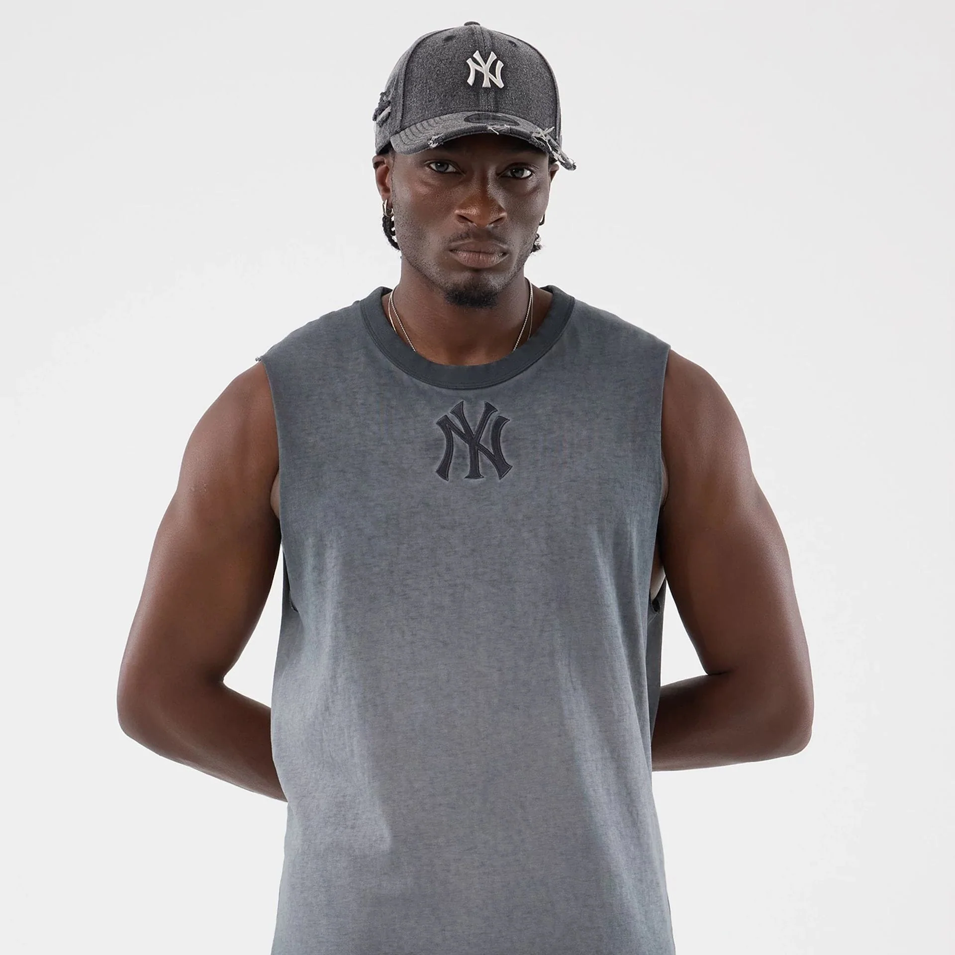 New York Yankees MLB Washed Logo Black Vest - Image 3