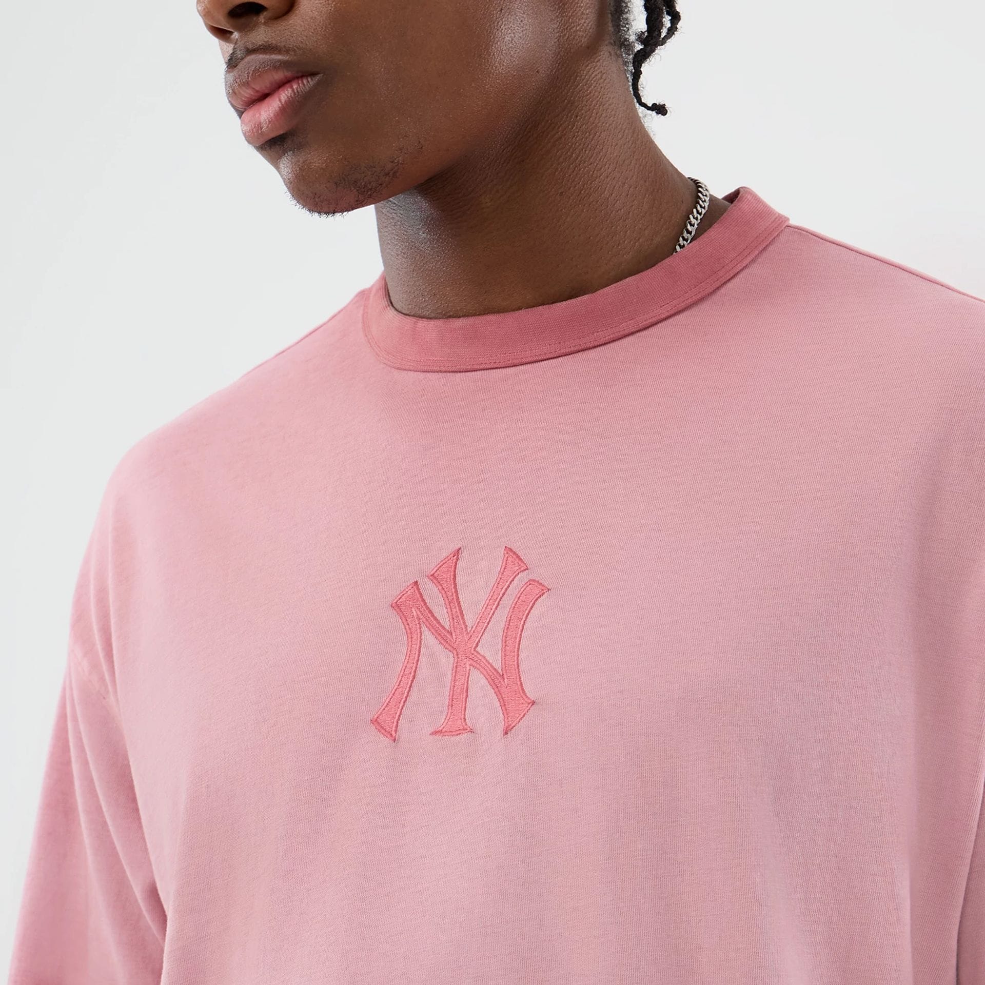 New York Yankees MLB Washed Logo Pastel Pink T-Shirt - Image 5