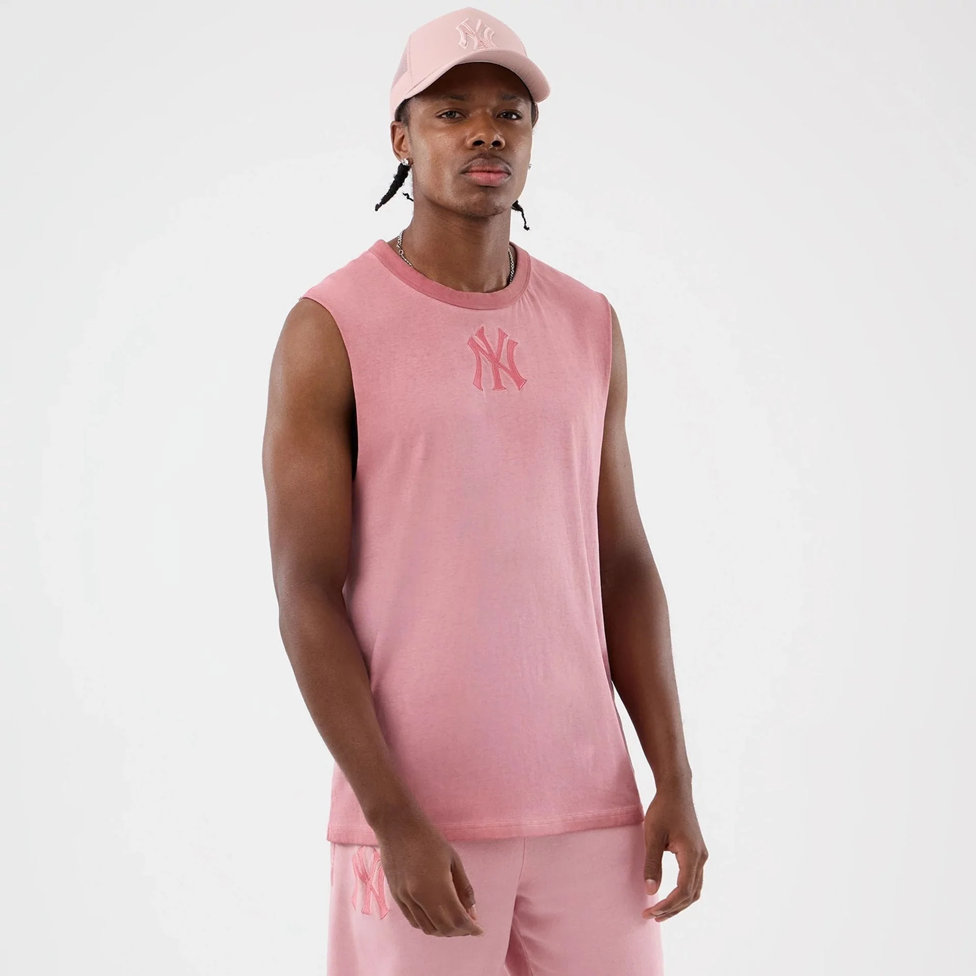 New York Yankees MLB Washed Logo Pastel Pink Vest - Image 3