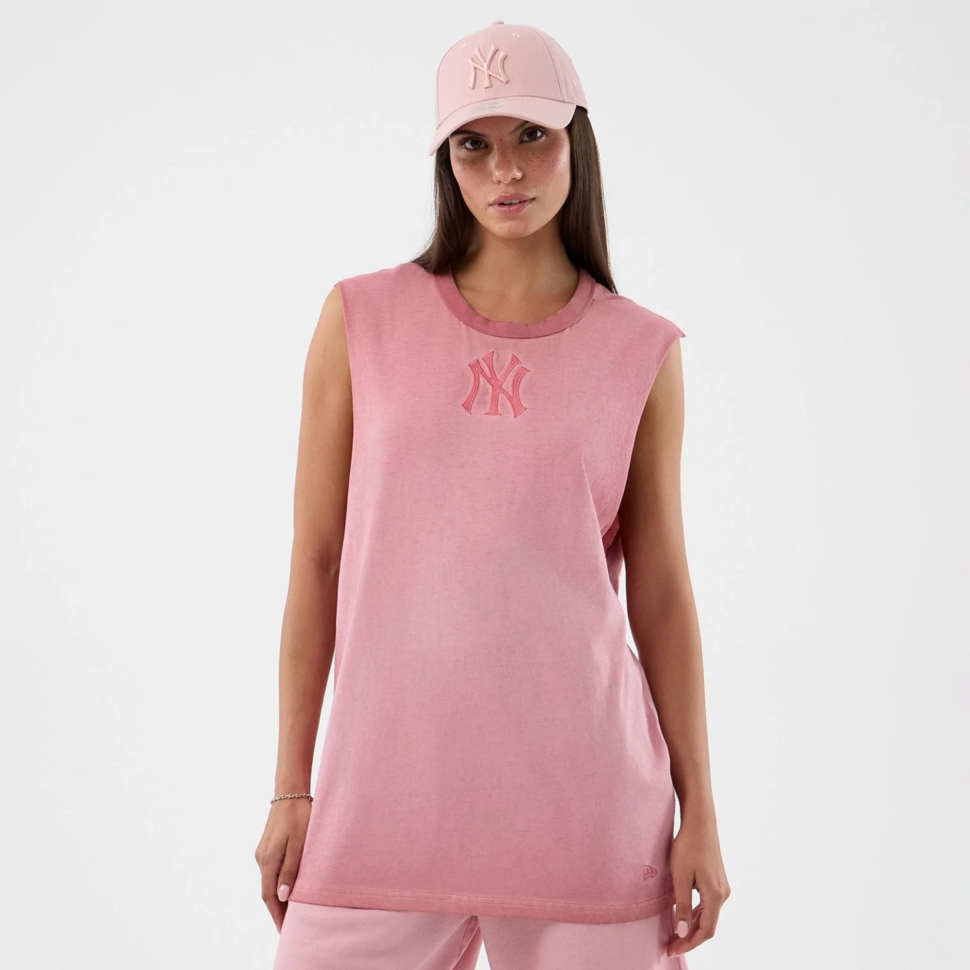 New York Yankees MLB Washed Logo Pastel Pink Vest - Image 4