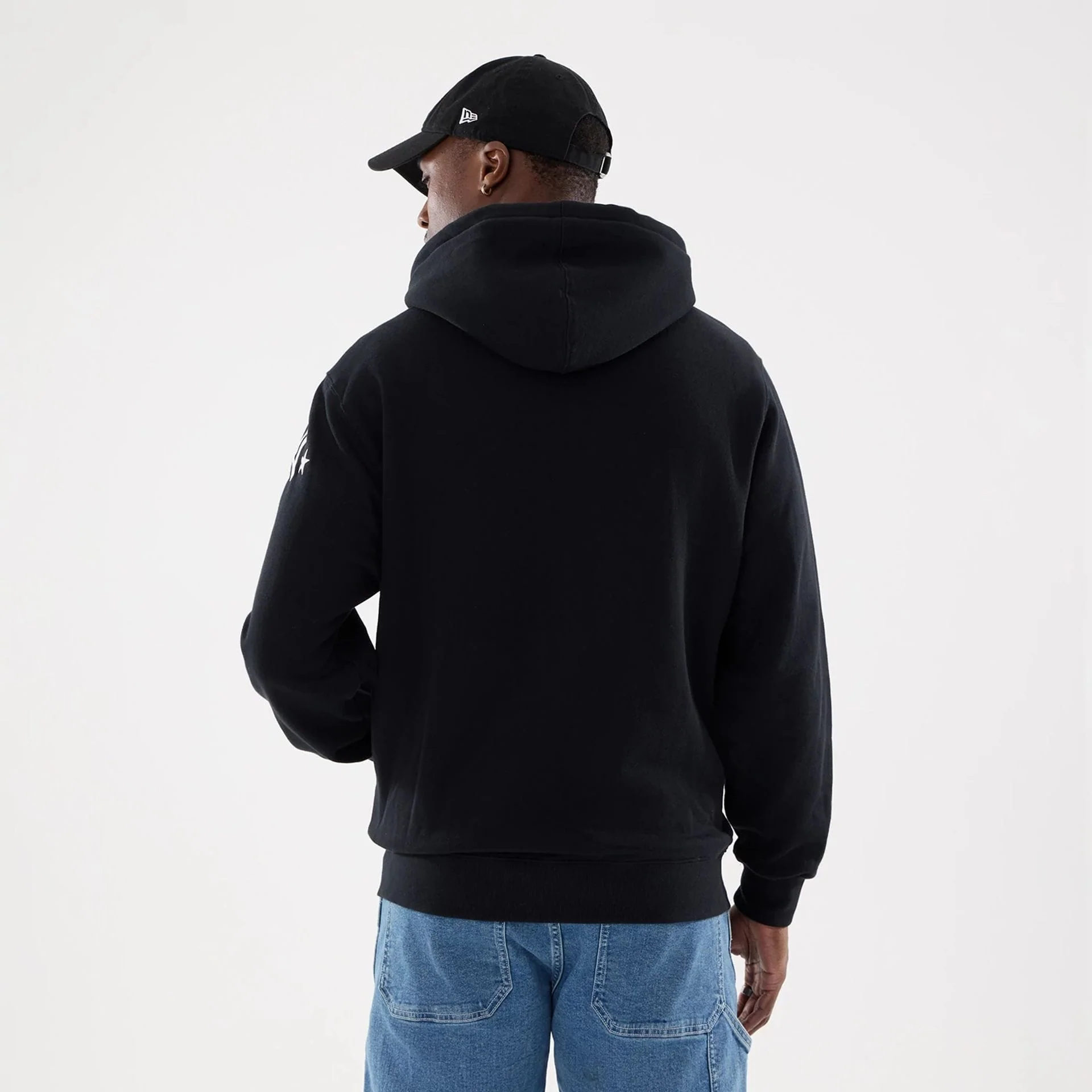 New York Yankees MLB Word Art Black 2 Way Full Zip Hoodie - Image 2