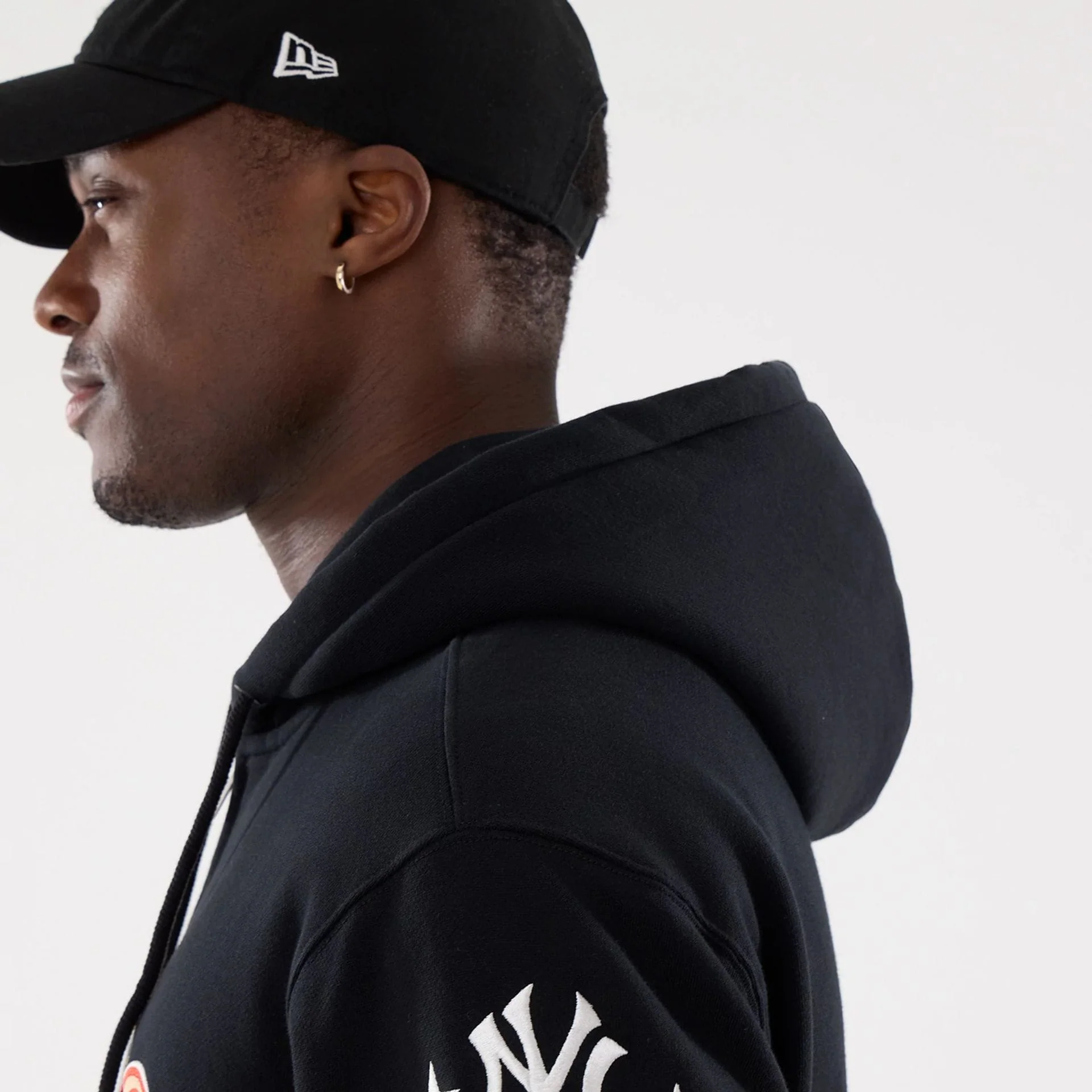 New York Yankees MLB Word Art Black 2 Way Full Zip Hoodie - Image 7