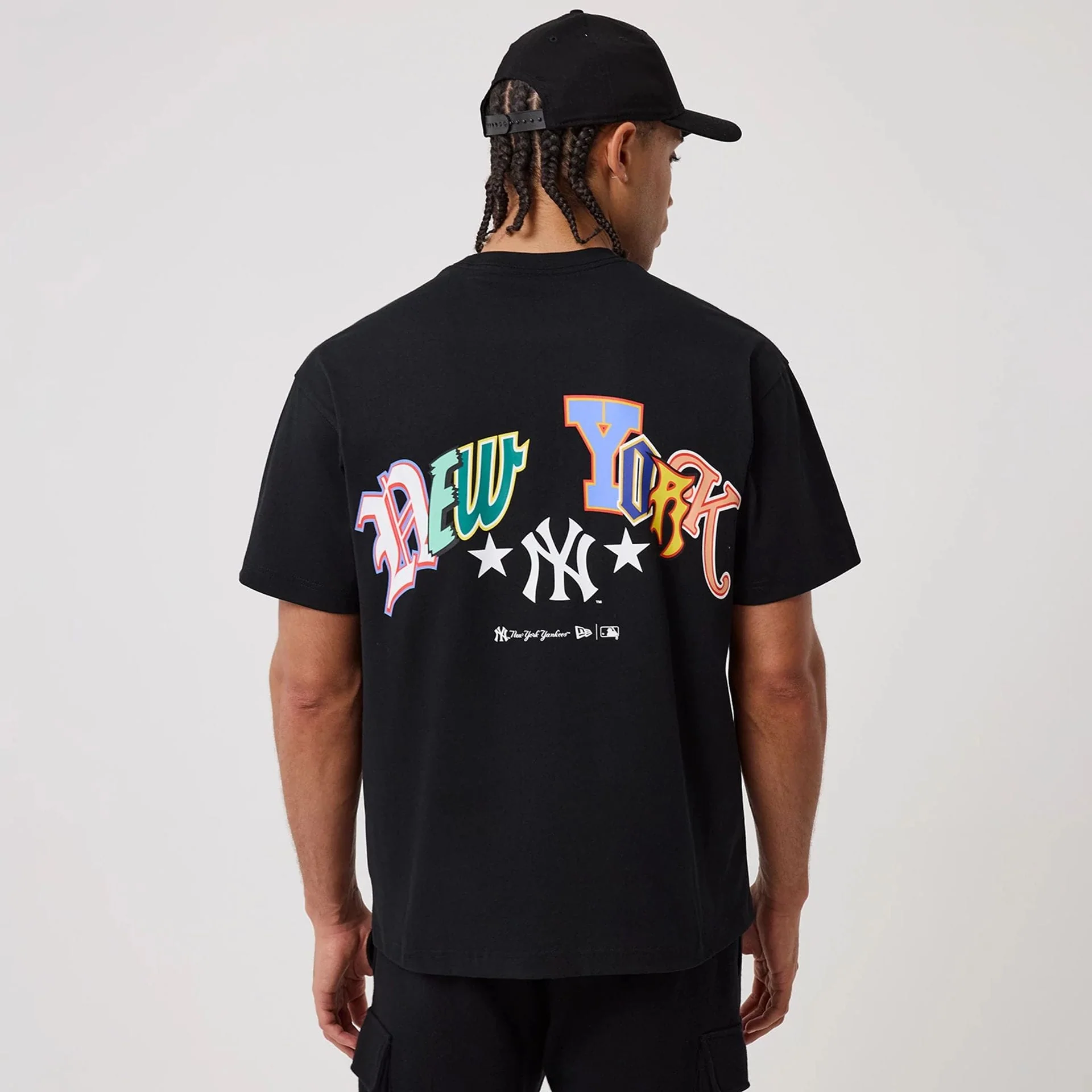 New York Yankees MLB Word Art Black T-Shirt - Image 2