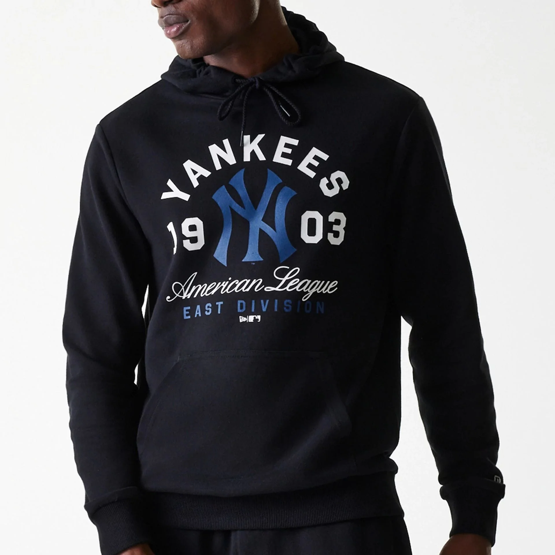 New York Yankees MLB Wordmark Black Pullover Hoodie - Image 3