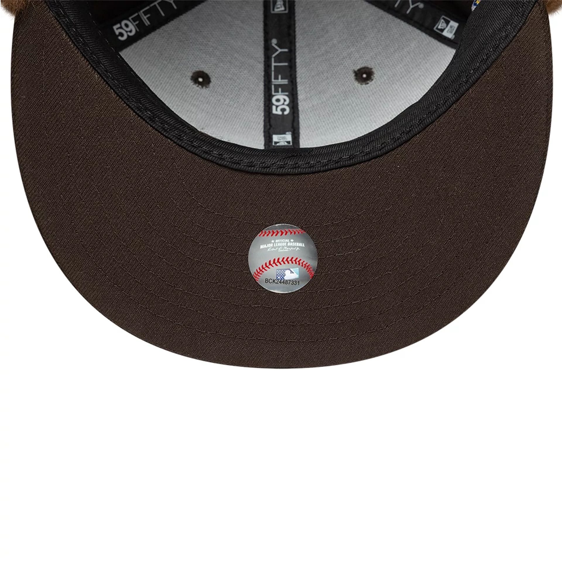 New York Yankees MLB World Series Dark Brown Dogear 59FIFTY Fitted Cap - Image 11