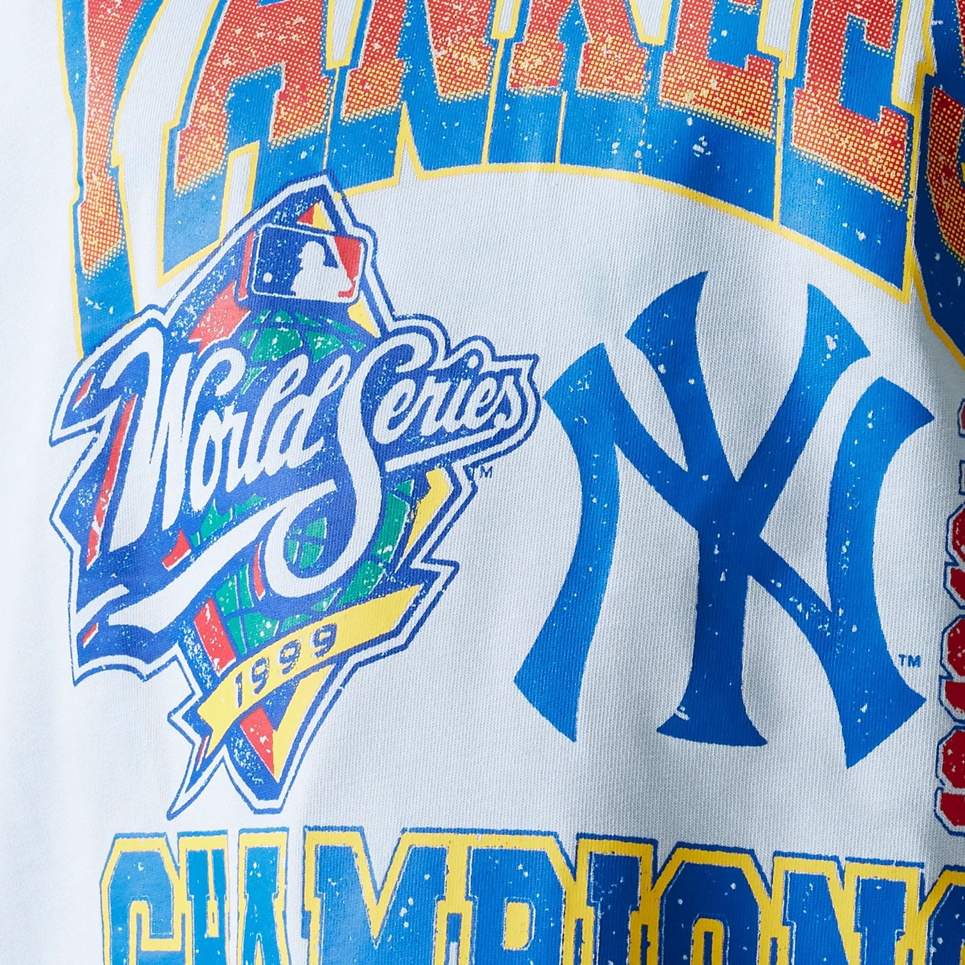 New York Yankees MLB World Series Pastel Blue Oversized T-Shirt - Image 6